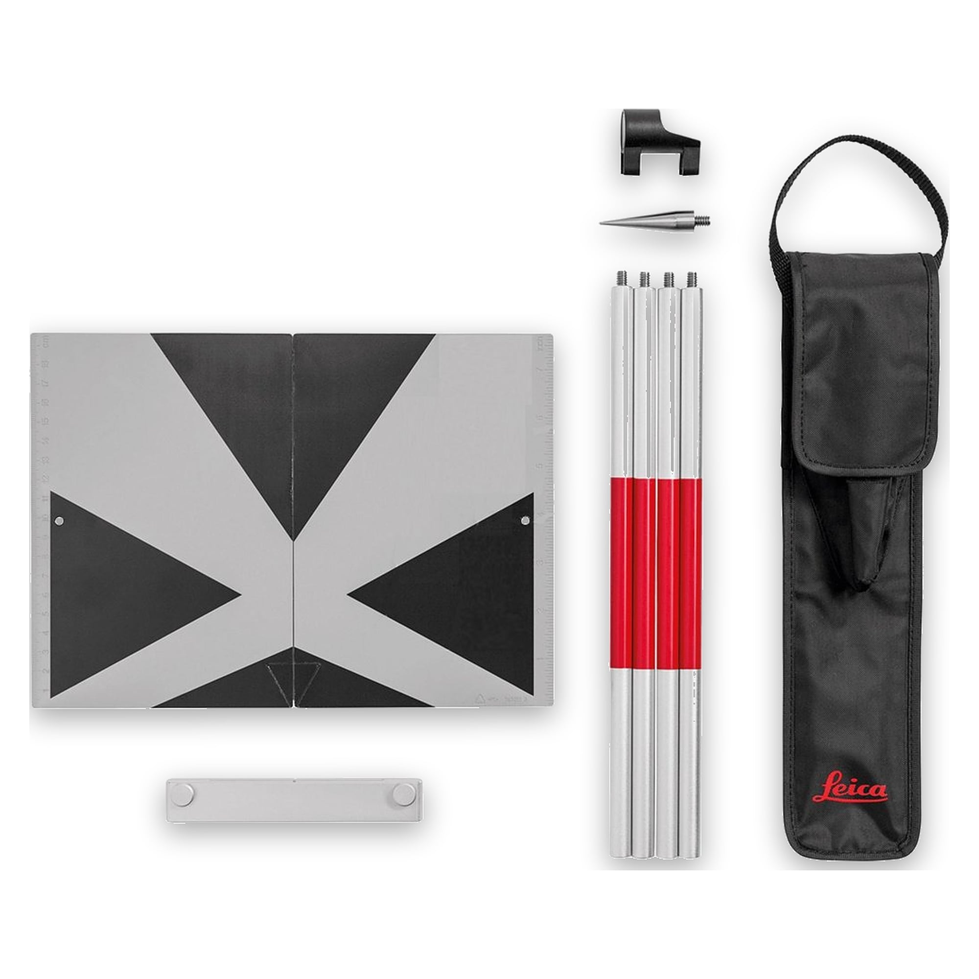 Zieltafel-Set mit Mini-Reflektorstock und Libelle für Bodenmarkierungen - Leica TPD 100 Kit