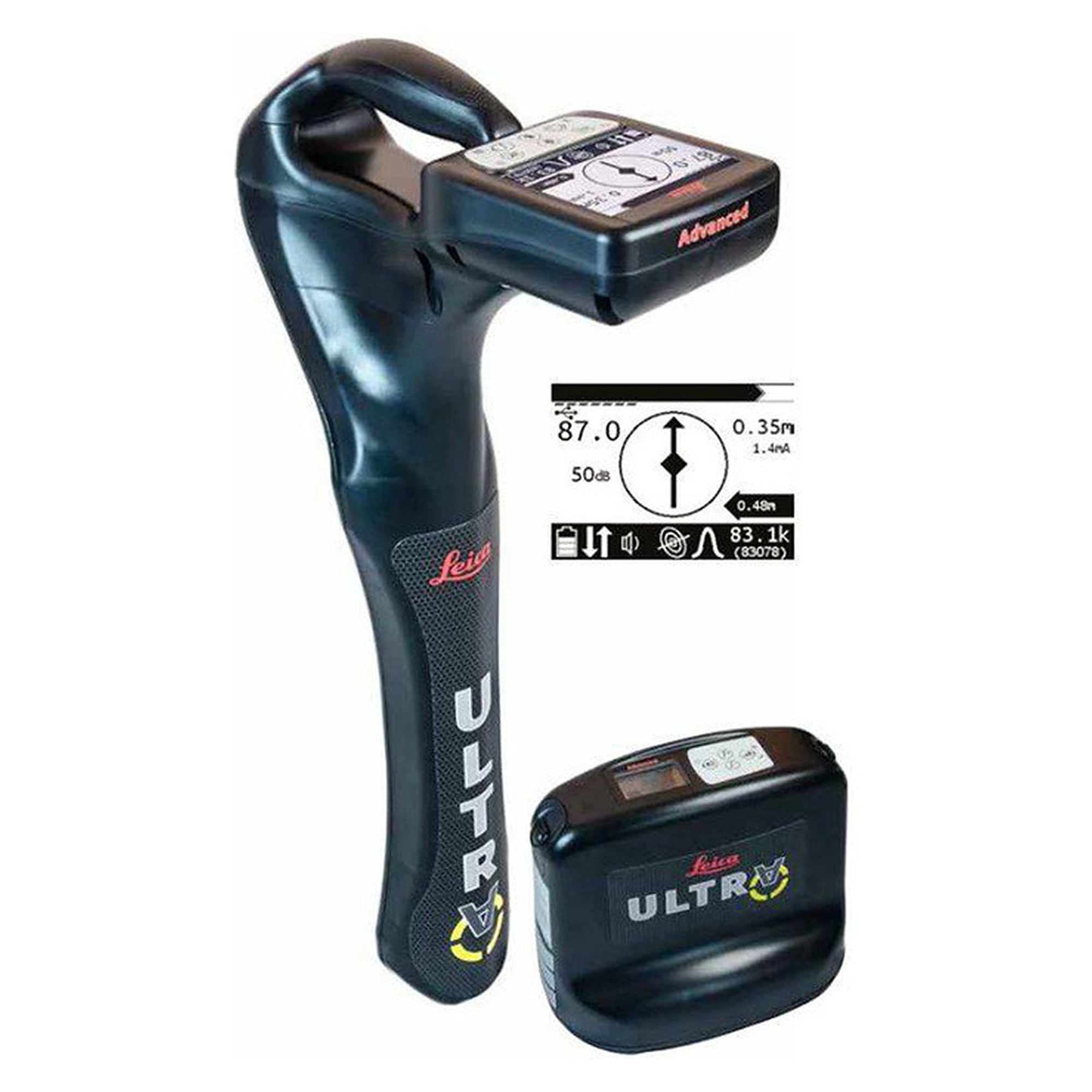 Cable locator to 4.6 m depth with AIM interference measurement and Bluetooth - Leica Ultra Advanced