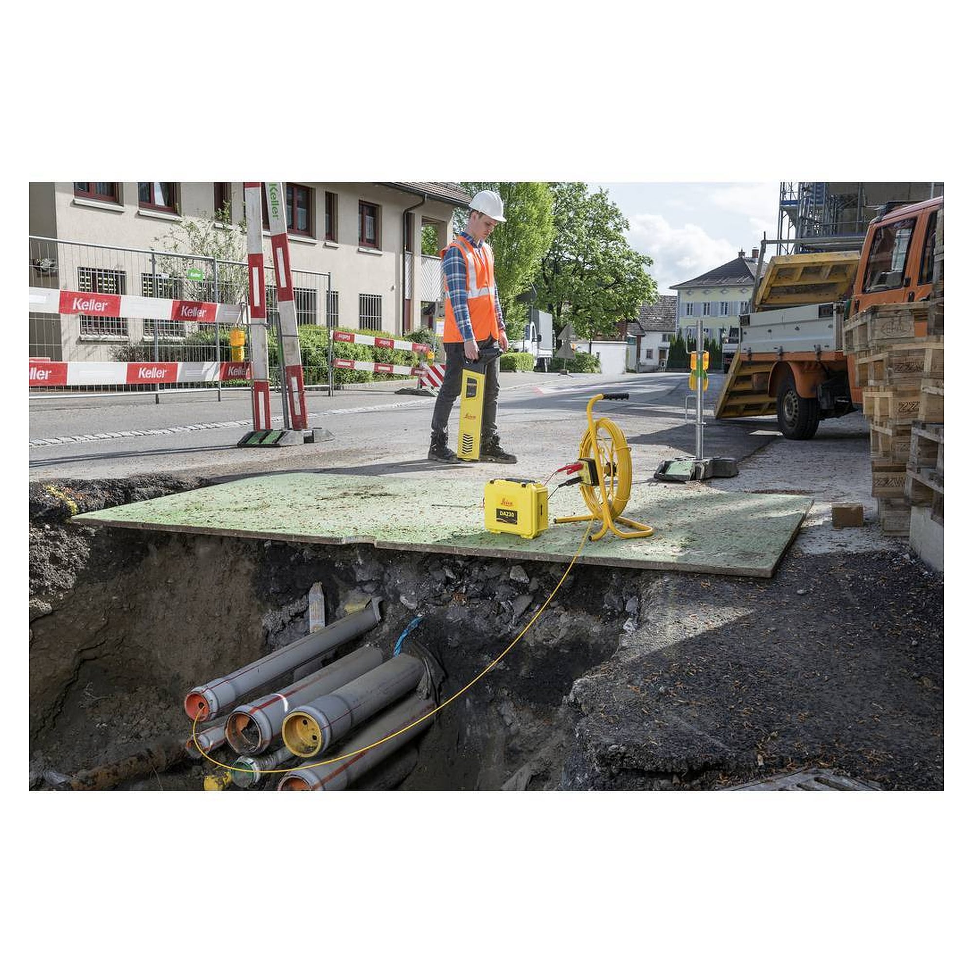 Jonc de détection 80 m pour longs tronçons, jonc 4,5 mm avec sonde 8 mm - Leica Trace Rod 80