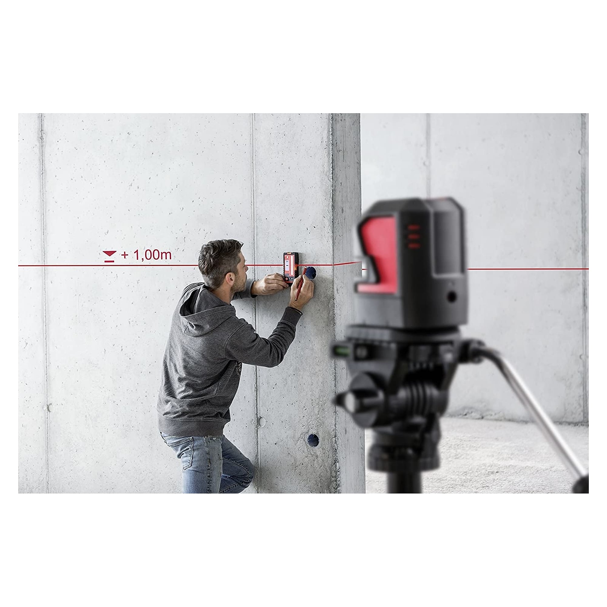 Récepteur laser 80 m pour lignes laser rouges et vertes IP65 - Leica Lino RGR 200