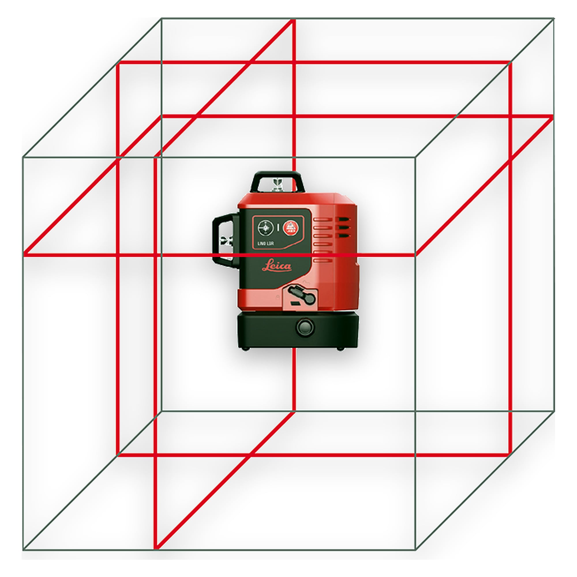 Multi-Linienlaser 3x360° rot 25 m mit Alkaline-Batterien und Tasche - Leica Lino L6Rs-1