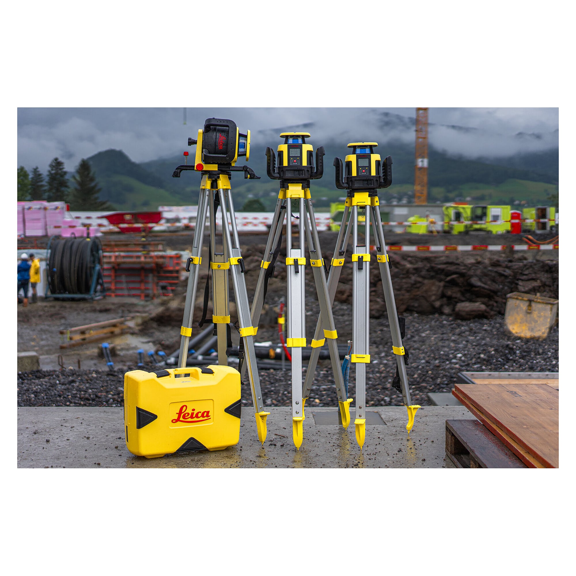 Aufrüstbarer Allround-Rotationslaser für Doppelgefälle im Koffer - Leica Rugby CLAx