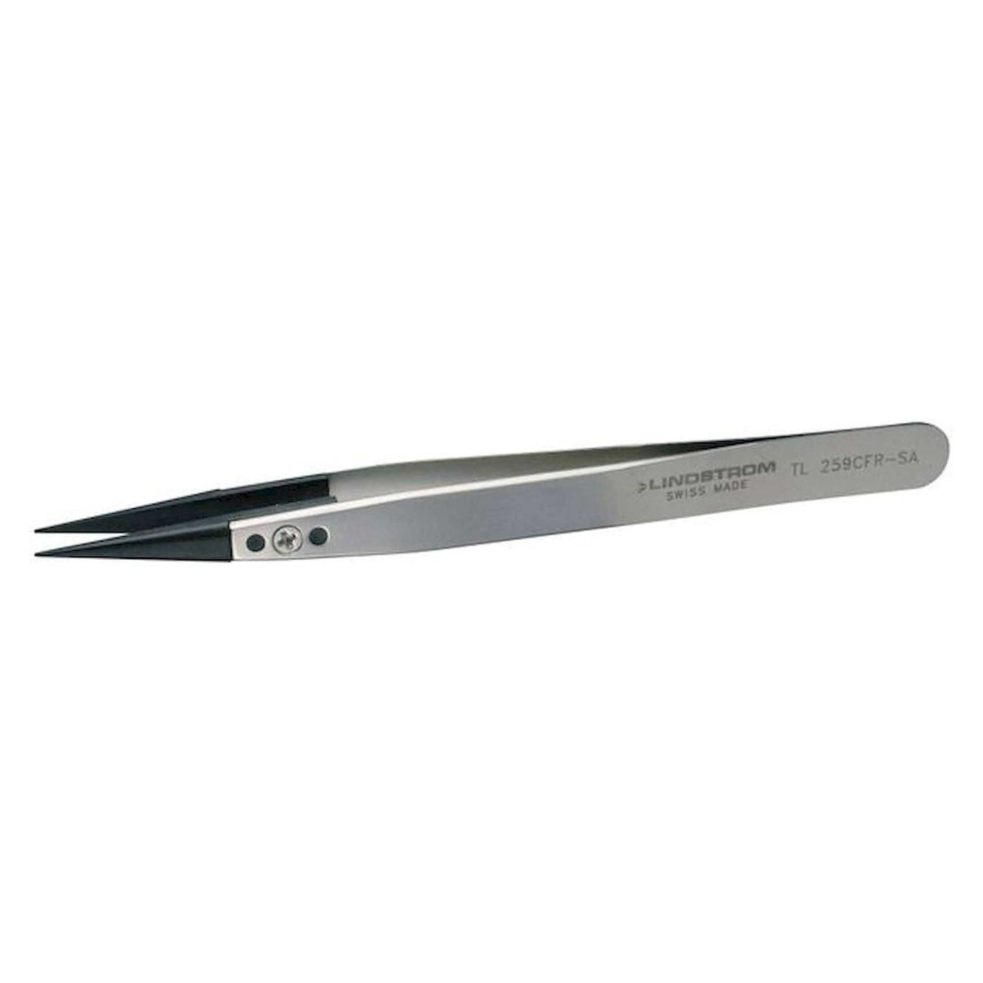 Lindström TL 259 CFR-SA. Pinzette mit austauschbaren Fiberglas-Spitzen, feine spitzen, 130 mm