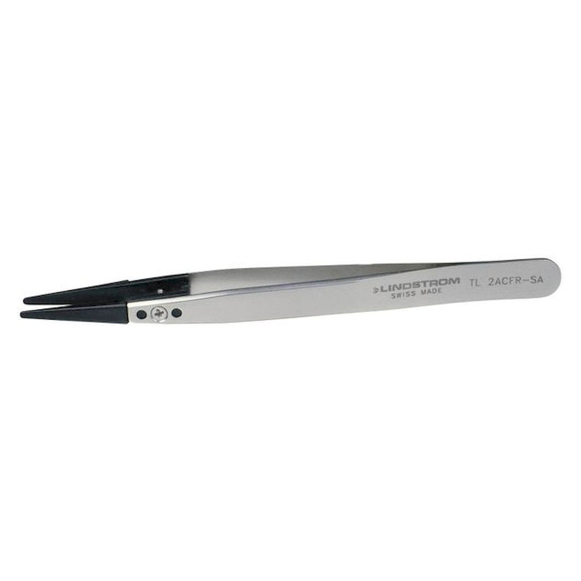 Lindström TL 2ACFR-SA. Pinzette mit austauschbaren Fiberglas-Spitzen, flach/rund, 130 mm