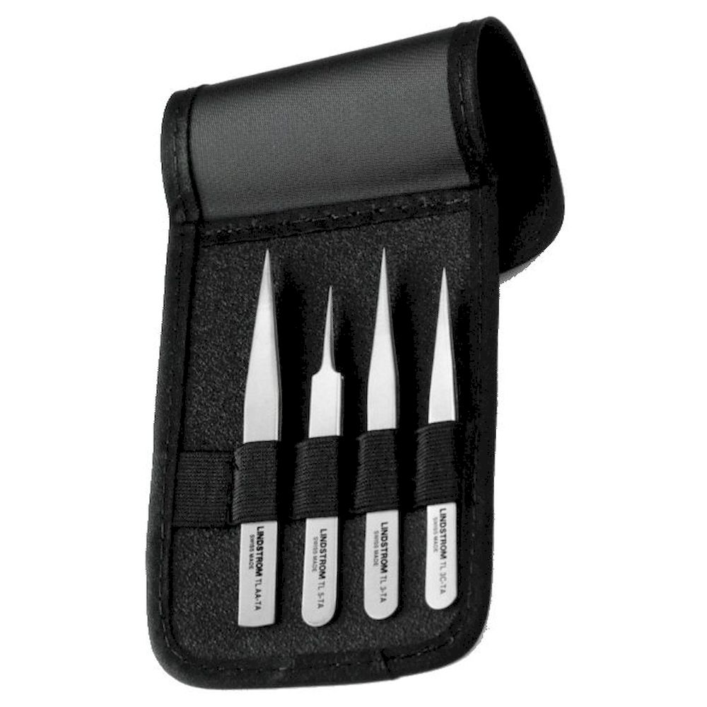 Lindström 9856. Pinzetten-Satz 4-teilig, Titan