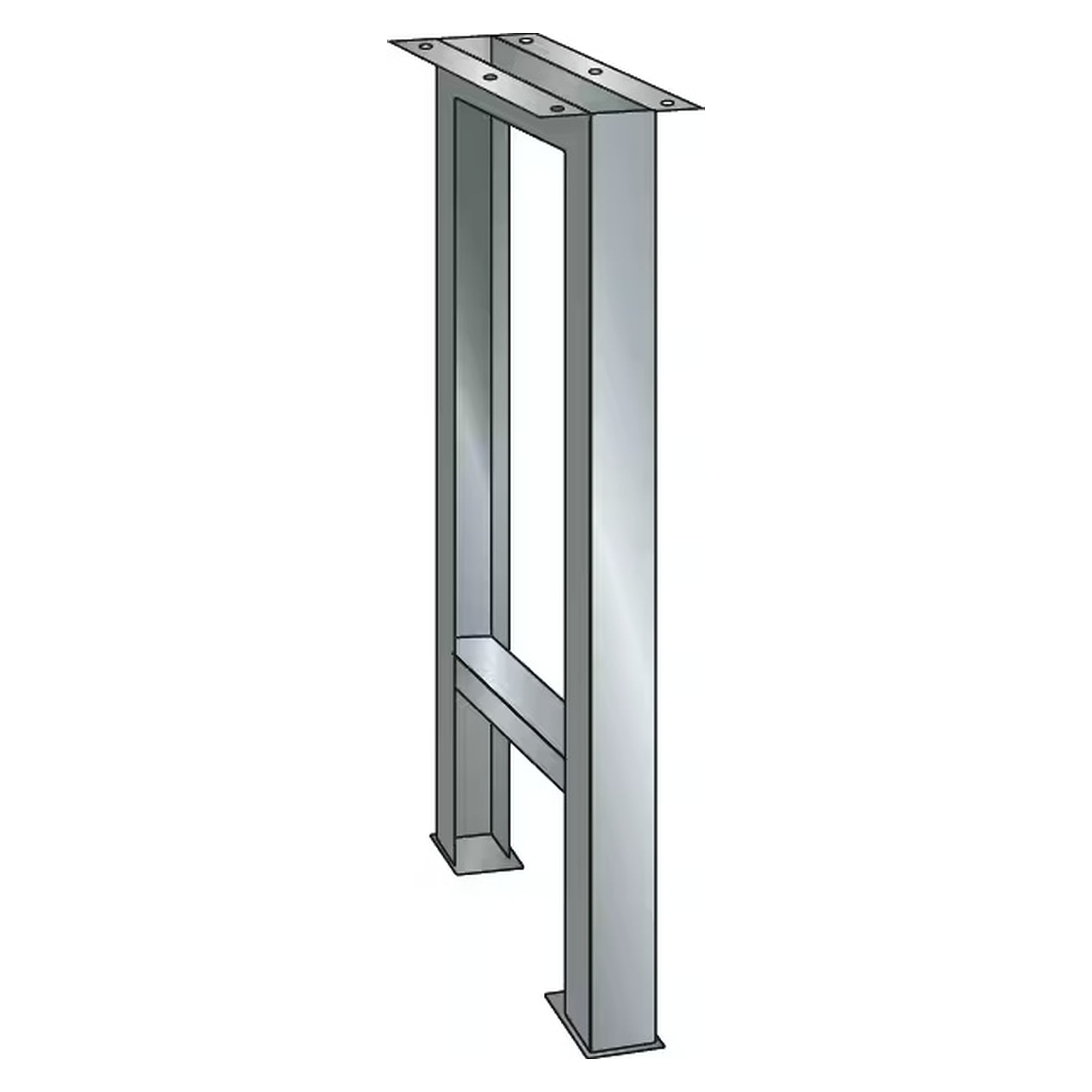 ESD-Werkbankfuß stationär 80x725x850 mm, feste Höhe, für Plattentiefe 750 und 800 mm, Tragkraft 400 kg - Lista 95.506, Lichtgrau RAL 7035