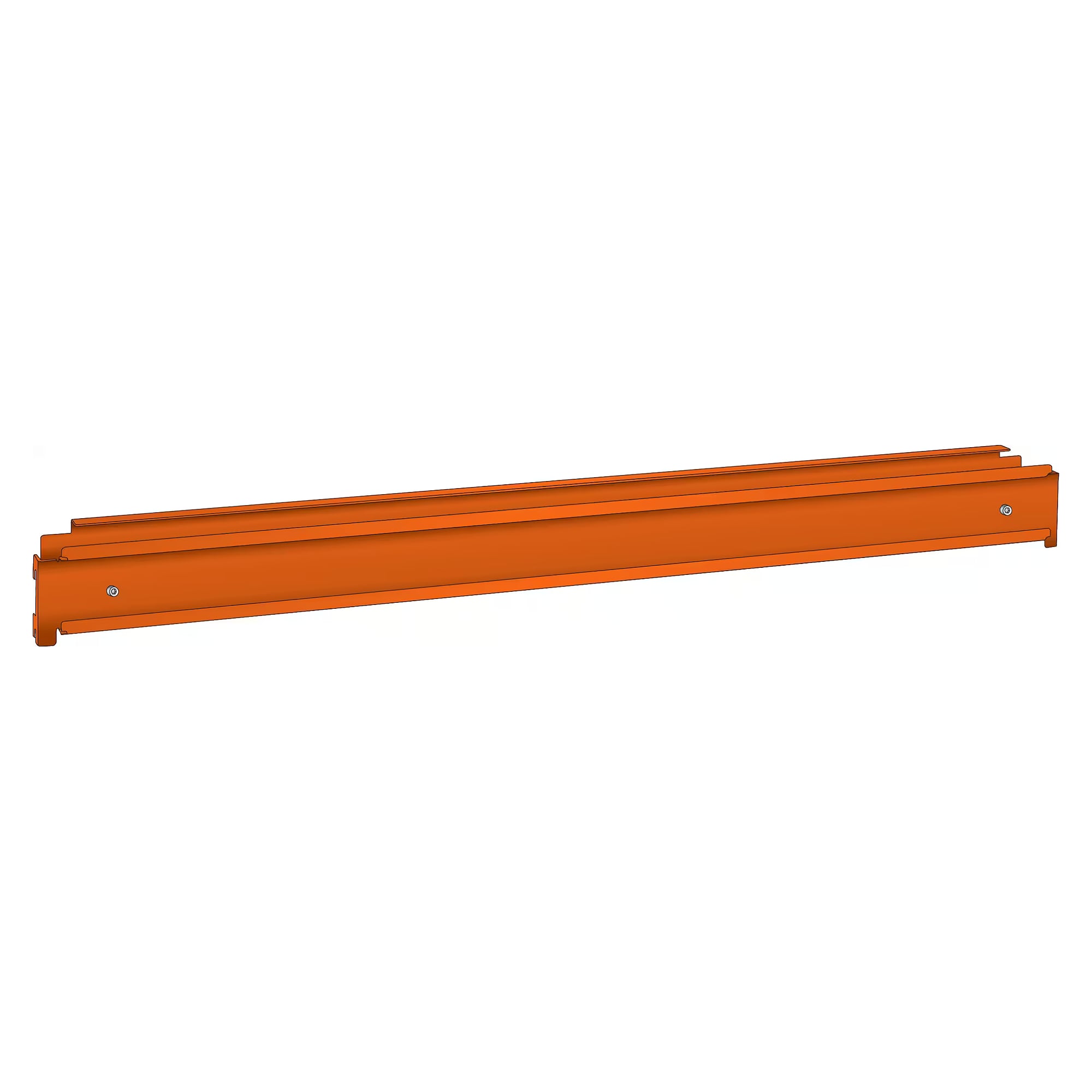 Équerre de sécurité ESD pour barres porte-bacs, largeur de module 1330 mm, utile 1325 mm, hauteur 85 mm - Lista 93.889, Orange NCS S 1080-Y40R