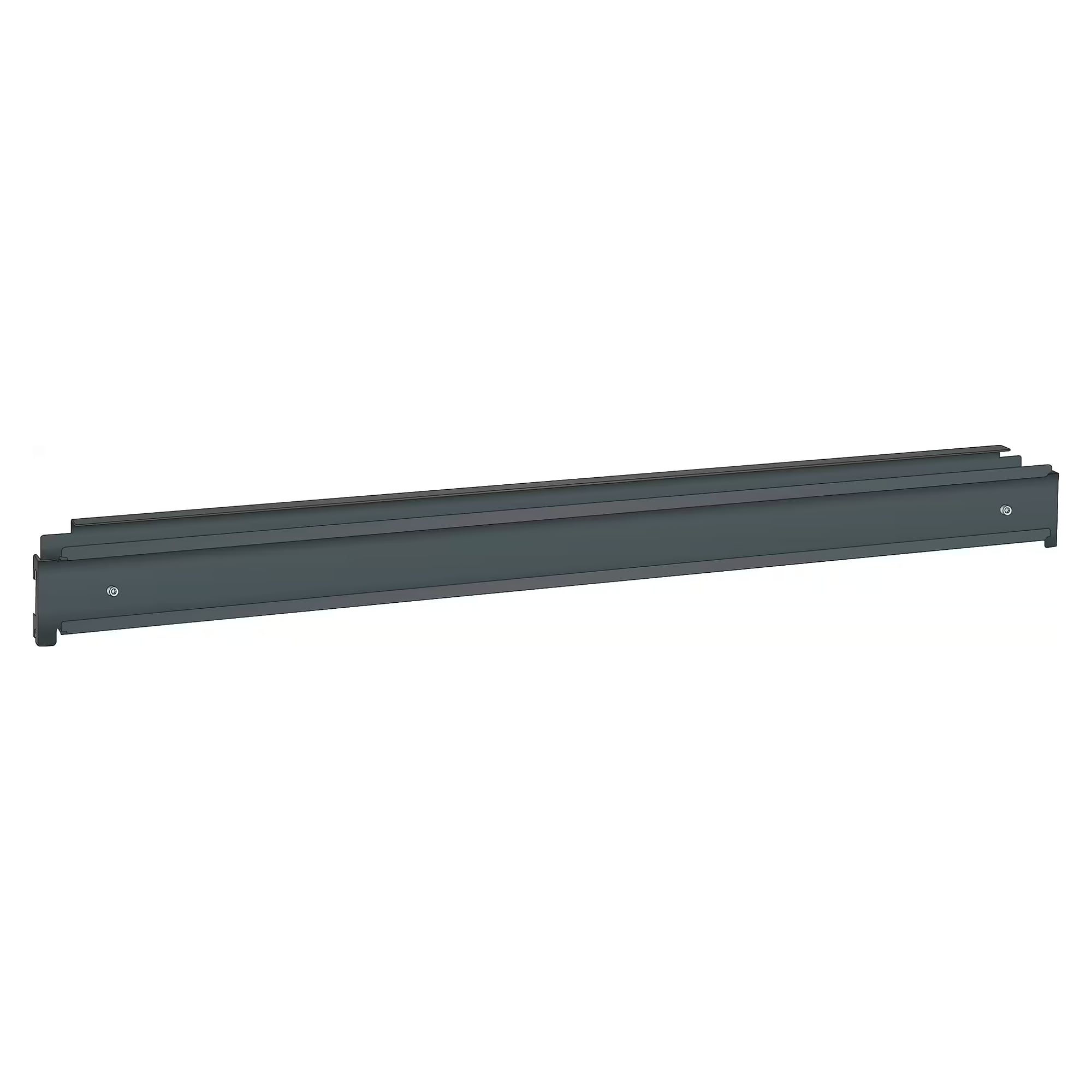 ESD-Sicherungswinkel für Behälterleiste 750 mm, BxH 750x85 mm, gegen Aushängen der Behälter - Lista 93.592, Anthrazitgrau RAL 7016