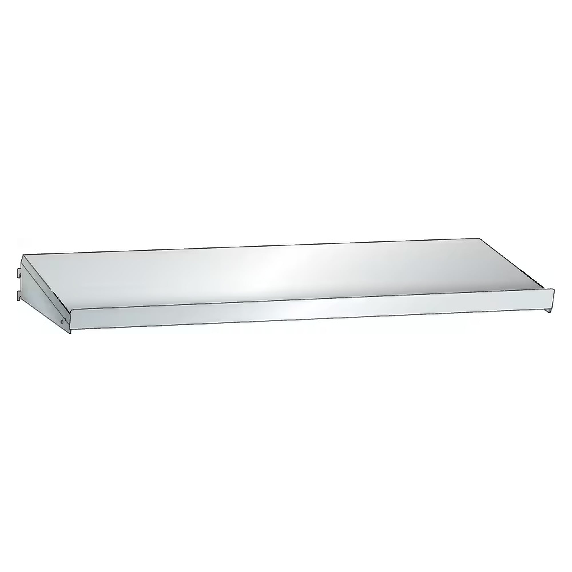 ESD-Verstellboden glatt, 2000x350 mm, Nutzbreite 1999 mm, 50 kg, mit Anschlagleiste - Lista 93.505, Lichtgrau RAL 7035