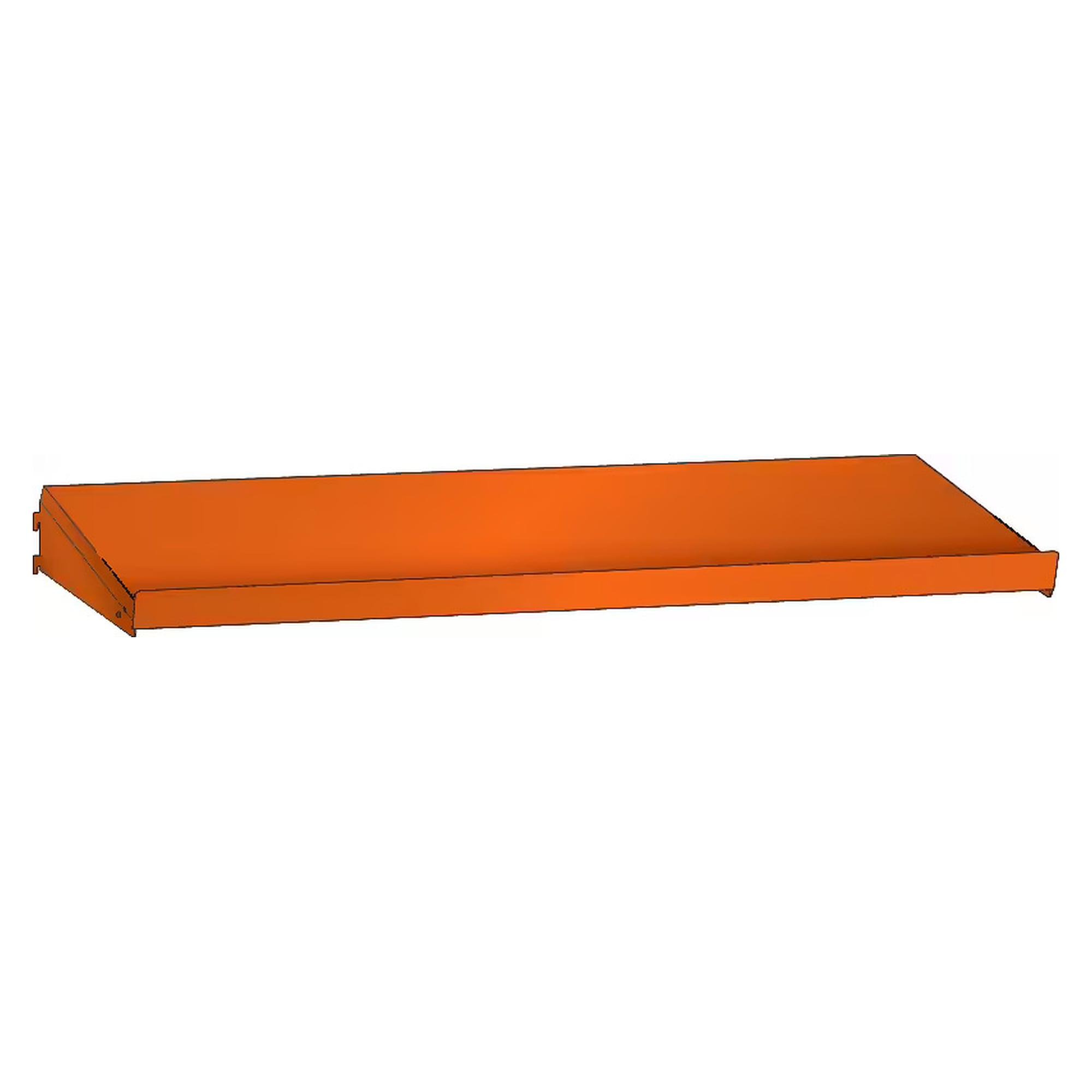 ESD-Verstellboden glatt, 1500x200 mm, Nutzbreite 1499 mm, 50 kg, mit Anschlagleiste - Lista 93.497, Orange NCS S 1080-Y40R