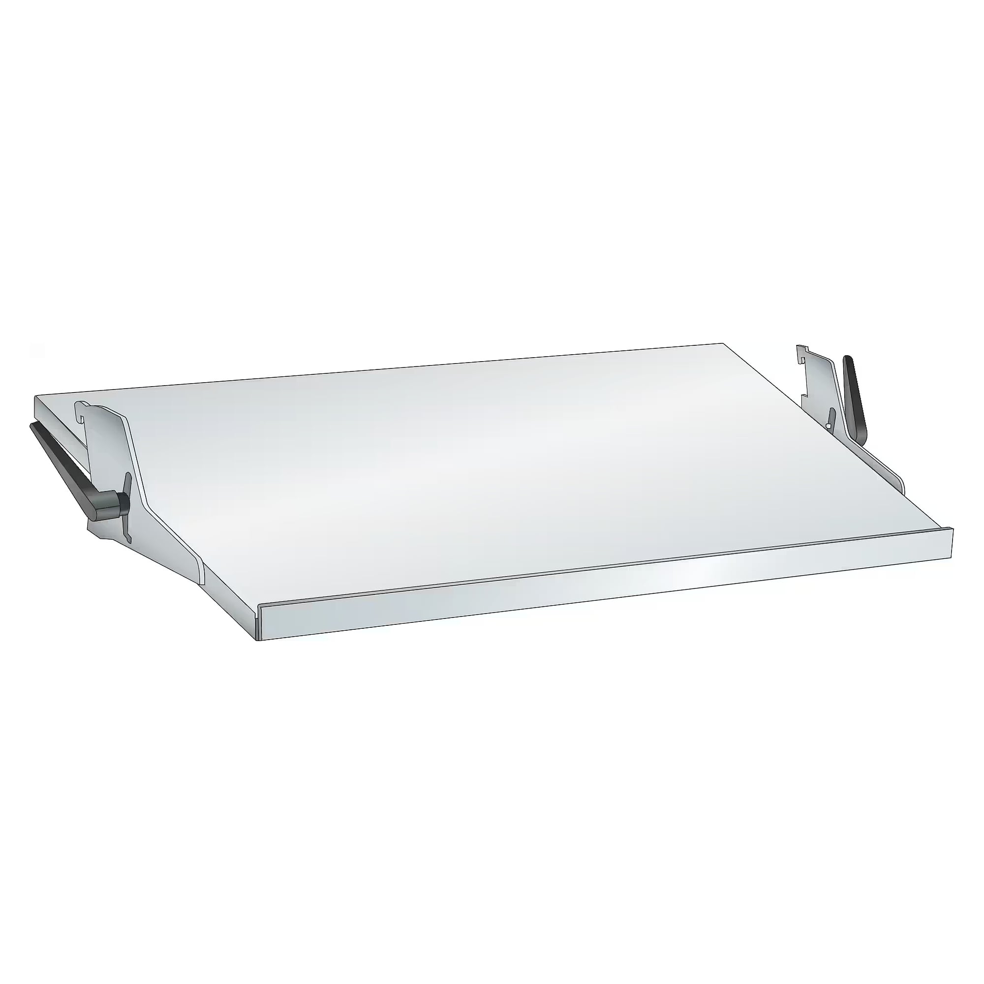ESD-Schwenkboden glatt 1330x424 mm, Nutzbreite 1294 mm, stufenlos bis 30° neigbar, 50 kg - Lista 93.768, Lichtgrau RAL 7035
