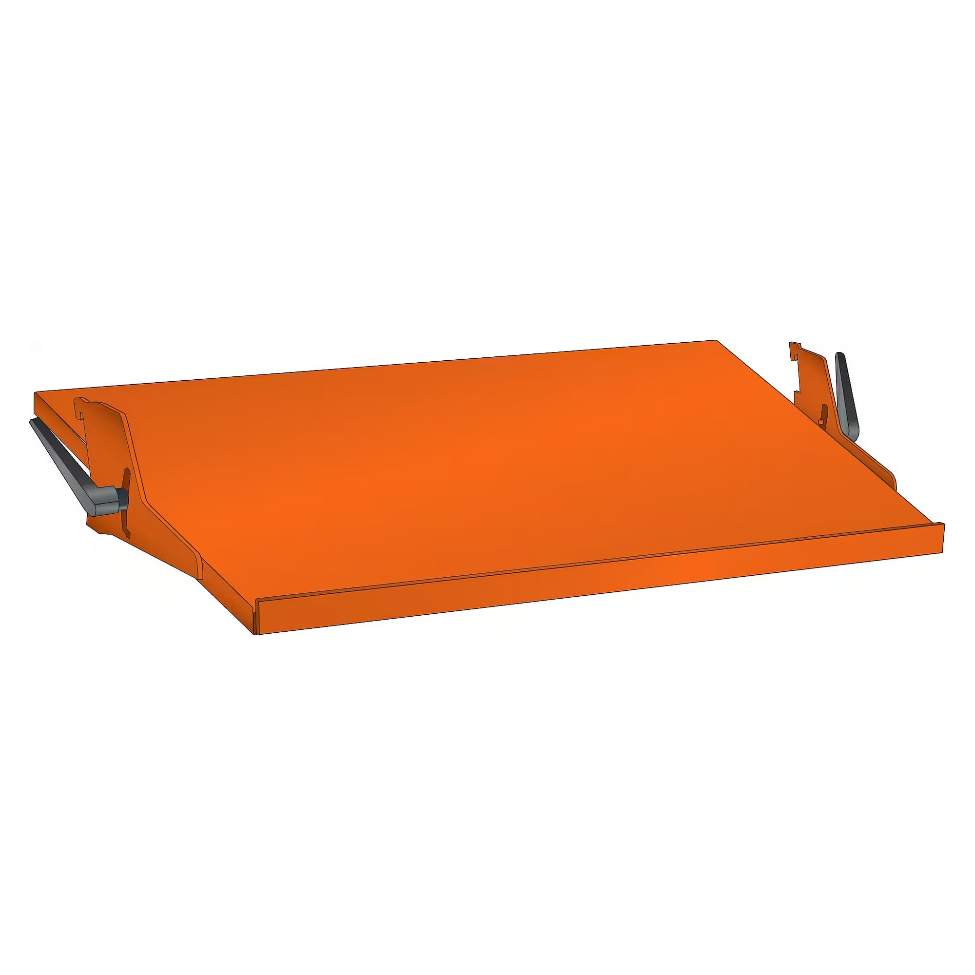 ESD swivel shelf smooth, 750x624 mm, usable width 714 mm, 50 kg, tilts up to 30 degrees - Lista 93.565, Orange NCS S 1080-Y40R