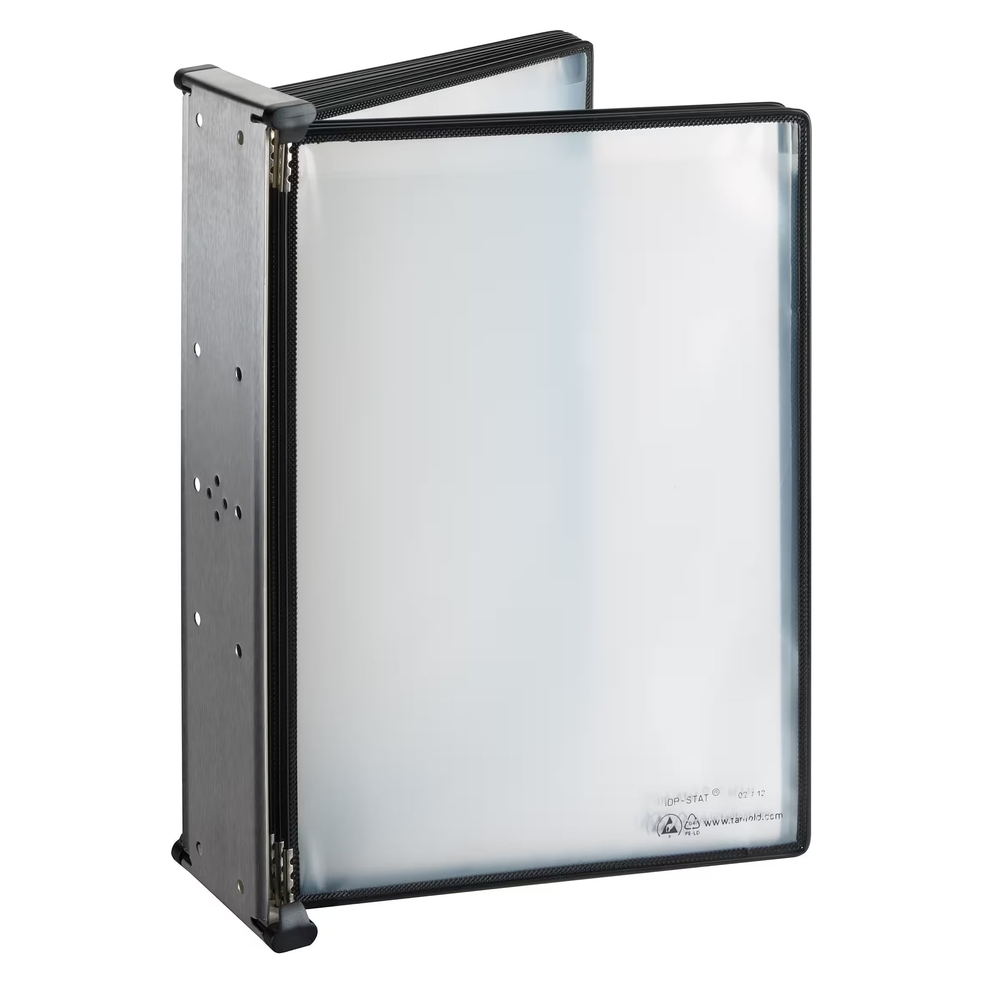 ESD-Info-Klapptafel 80x250x350 mm (BxTxH) mit Halter zur Befestigung an der Tragsäule - Lista 93.858