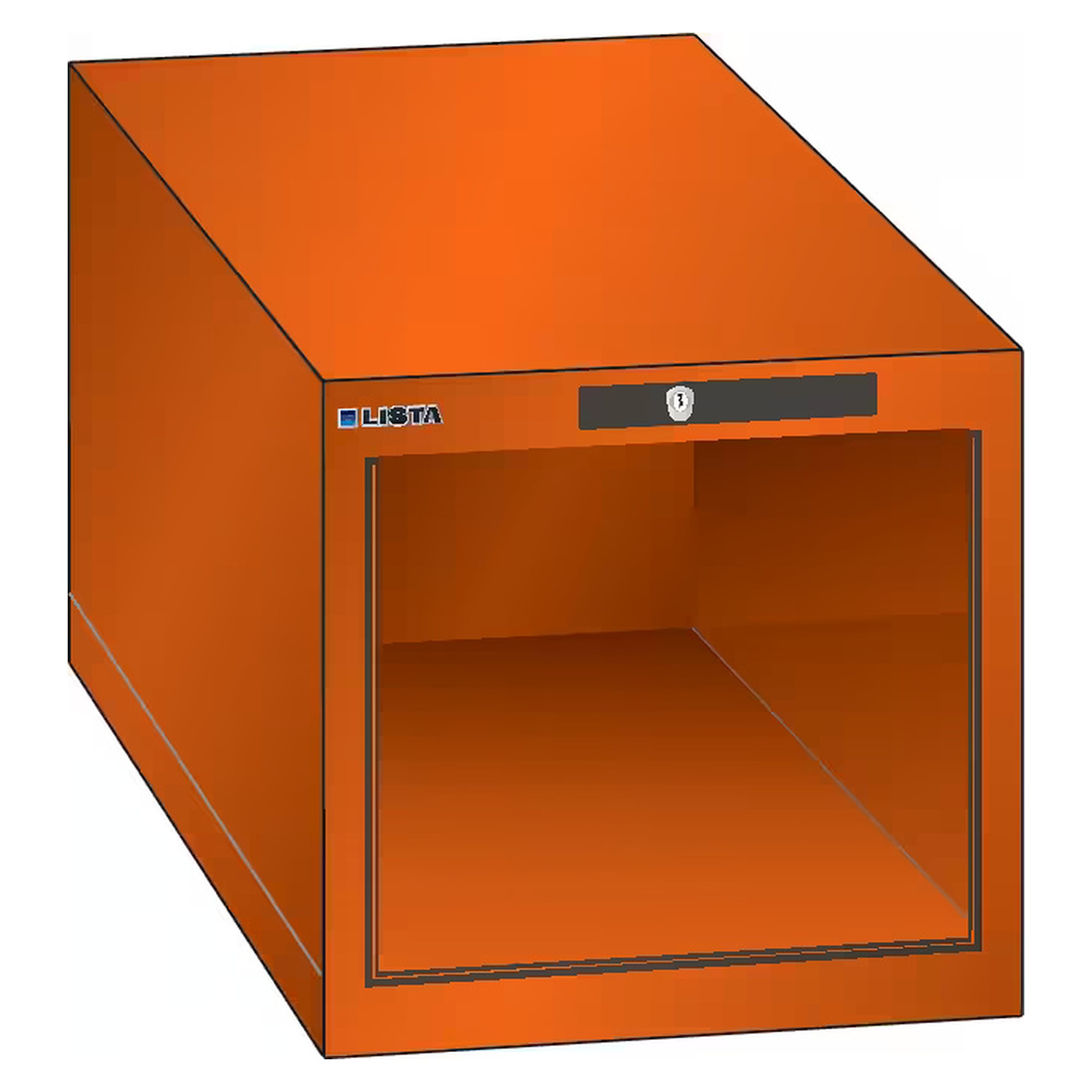 ESD-Schrankgehäuse 18x36E, 411x725x383 mm, lichte Höhe 300 mm, KEY Lock ohne Zylinder - Lista 93.168, Orange NCS S 1080-Y40R