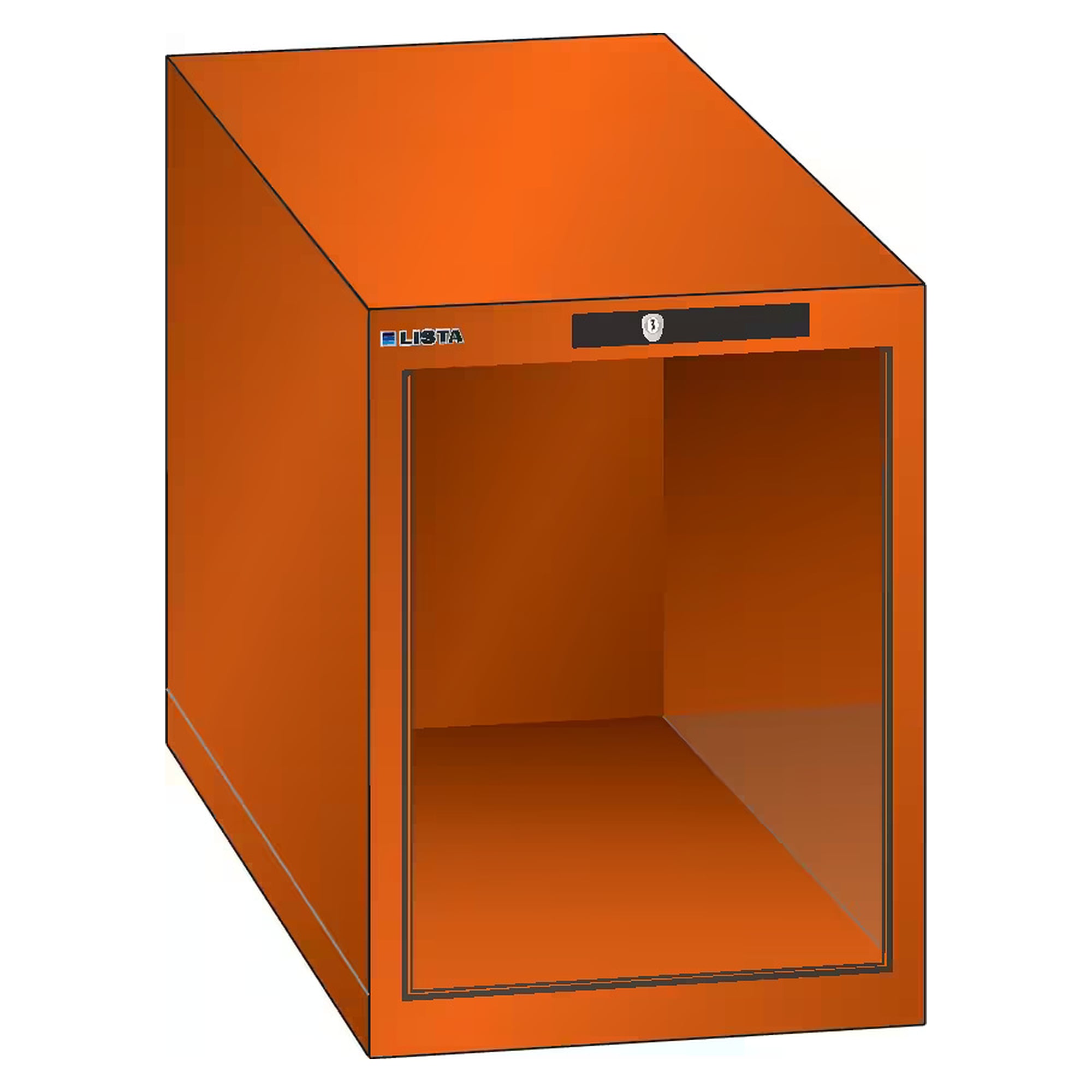Corps d'armoire ESD 18x36E, 411x725x533 mm, hauteur intérieure 450 mm, KEY Lock sans cylindre - Lista 93.169, Orange NCS S 1080-Y40R