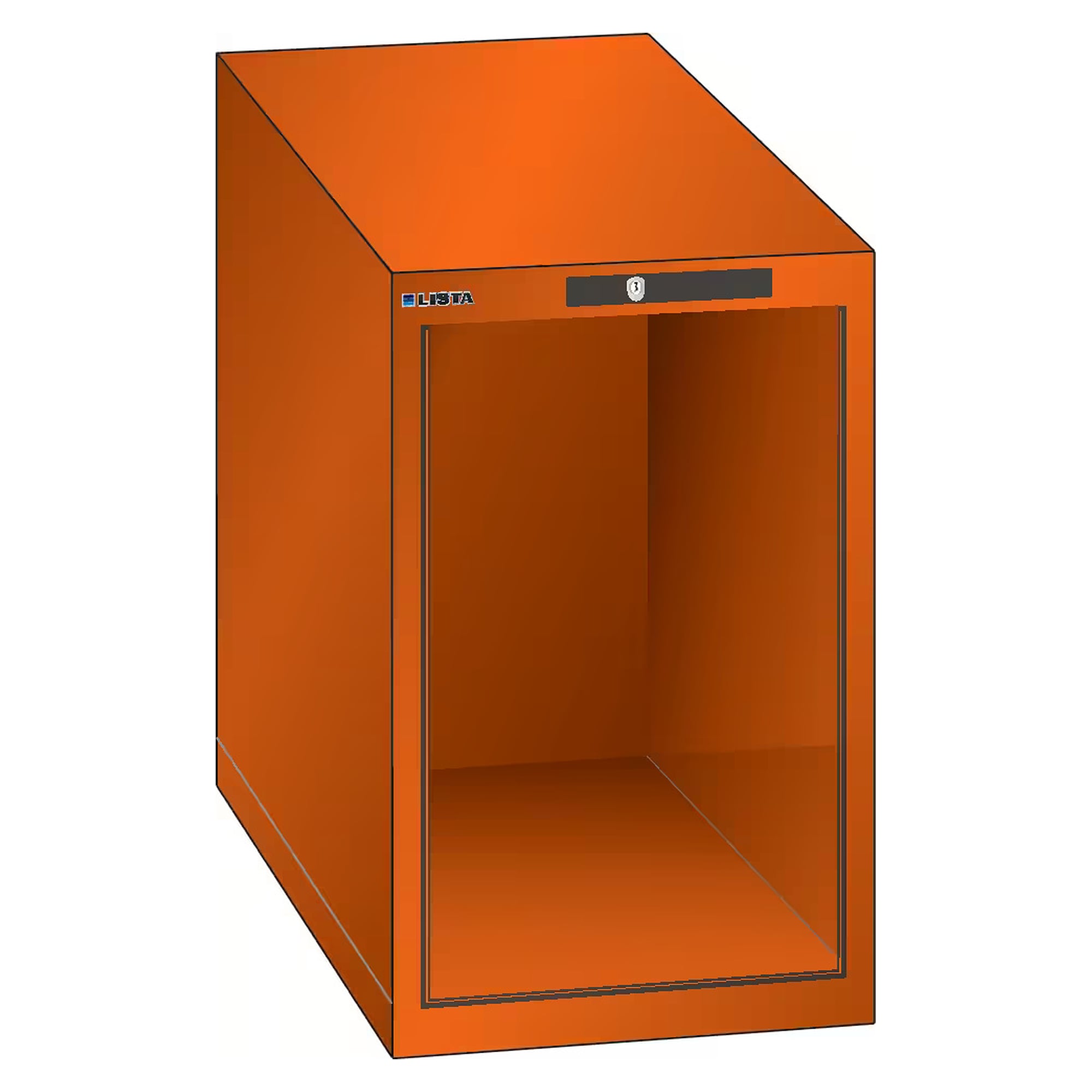 ESD cabinet housing 18x27E, 411x572x650 mm, clear height 550 mm, KEY Lock (cylinder not included), without drawers - Lista 93.150, Orange NCS S 1080-Y40R