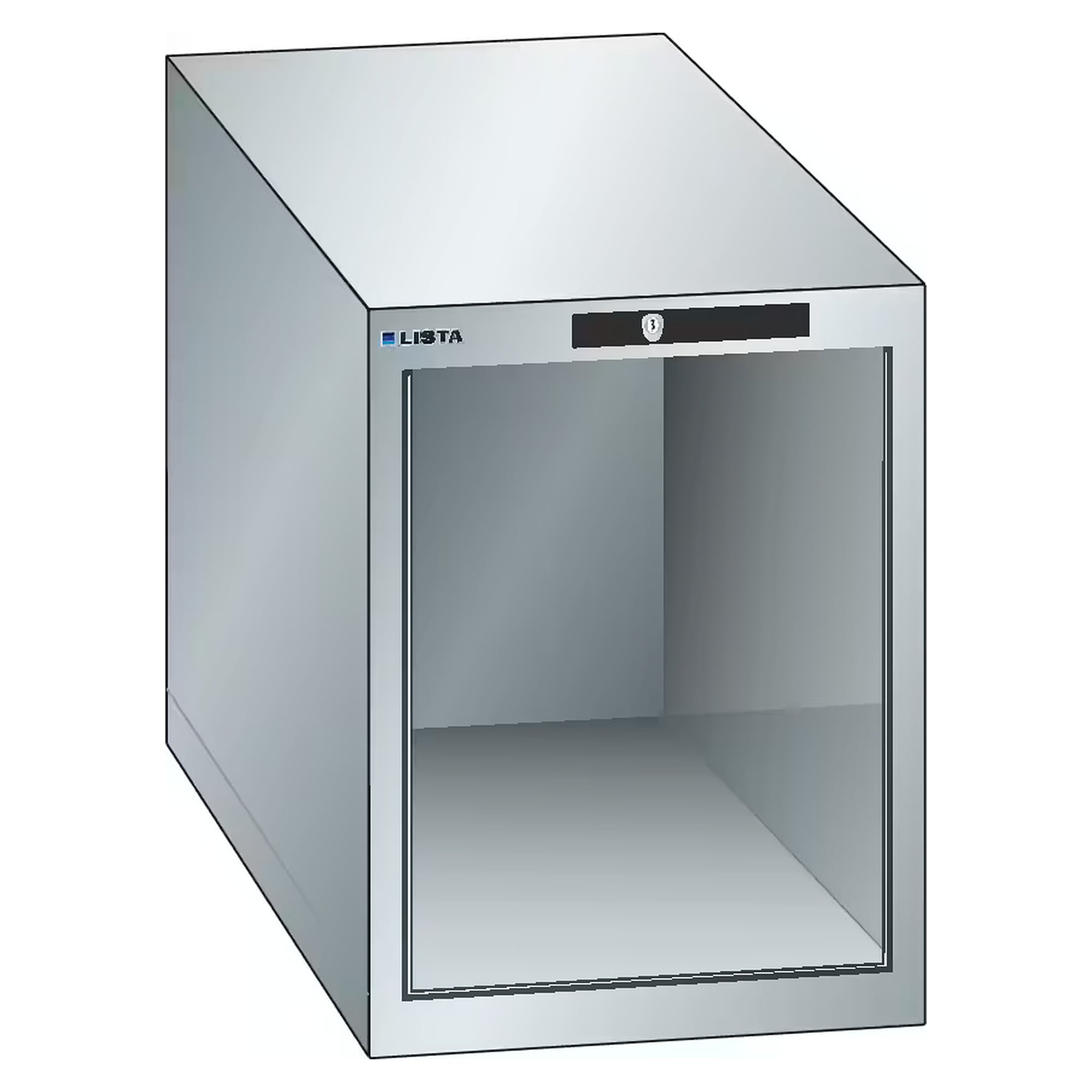 ESD-Schrankgehäuse 18x27E, 411x572x533 mm, lichte Höhe 450 mm, KEY Lock (exkl. Zylinder), ohne Schubladen - Lista 93.149, Lichtgrau RAL 7035