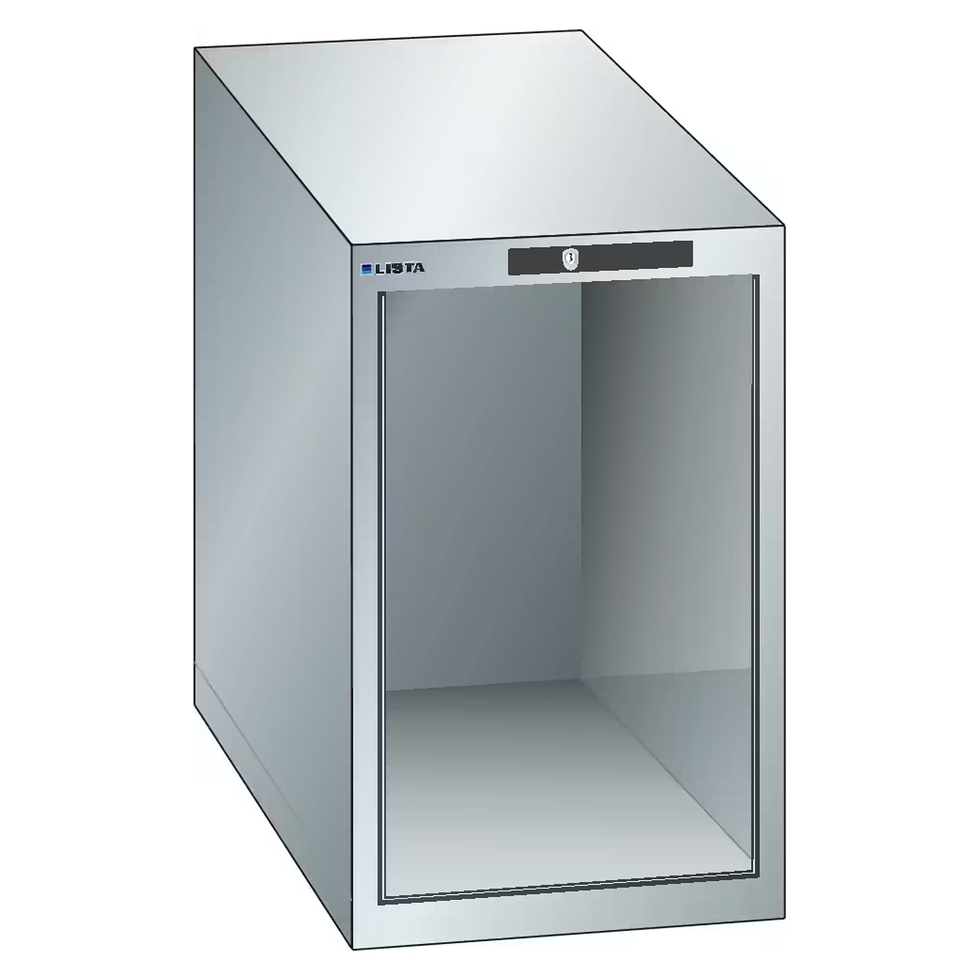 ESD-Schrankgehäuse 18x27E, 411x572x650 mm, lichte Höhe 550 mm, KEY Lock (exkl. Zylinder), ohne Schubladen - Lista 93.150, Lichtgrau RAL 7035