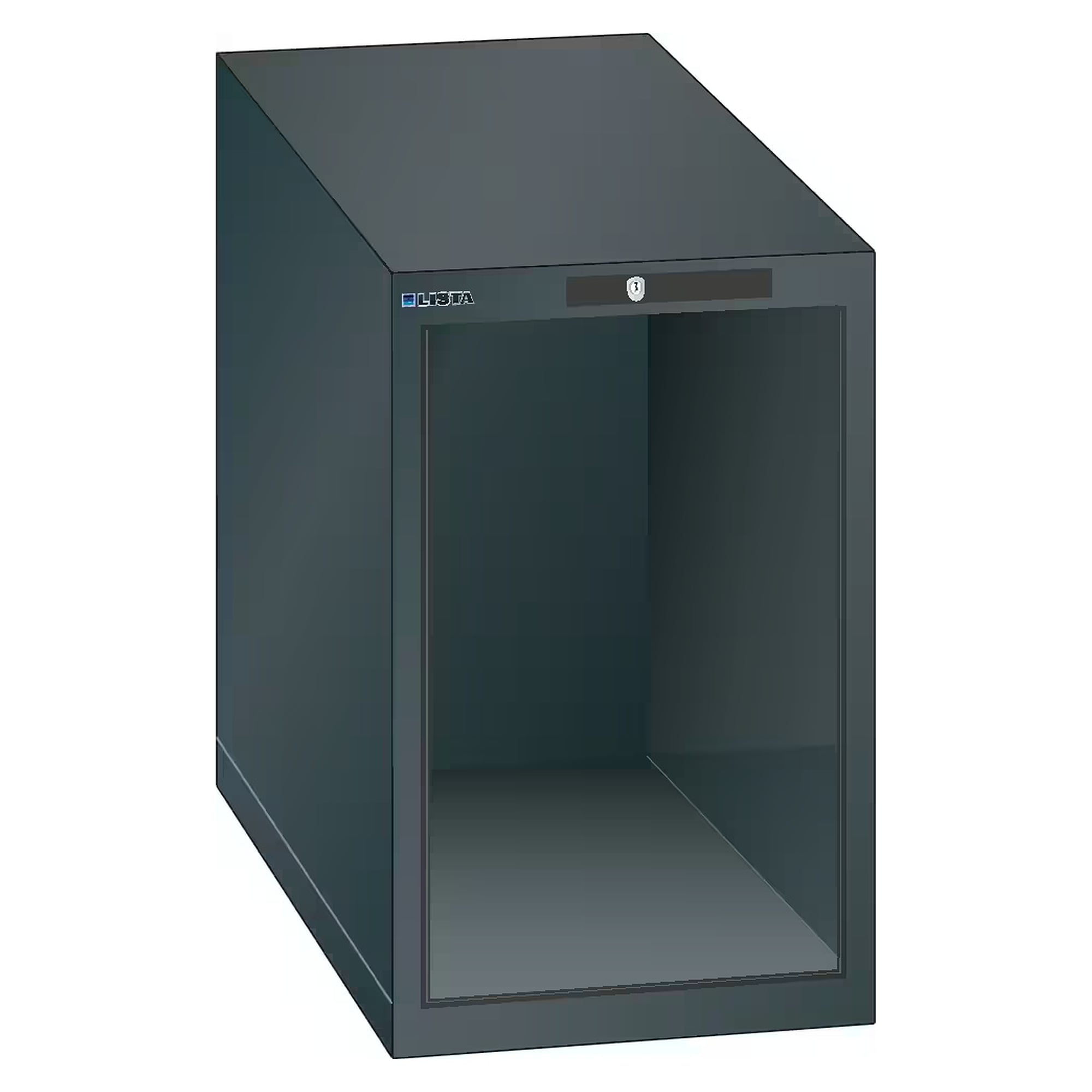 ESD cabinet housing 18x27E, 411x572x650 mm, clear height 550 mm, KEY Lock (cylinder not included), without drawers - Lista 93.150, Anthracite grey RAL 7016