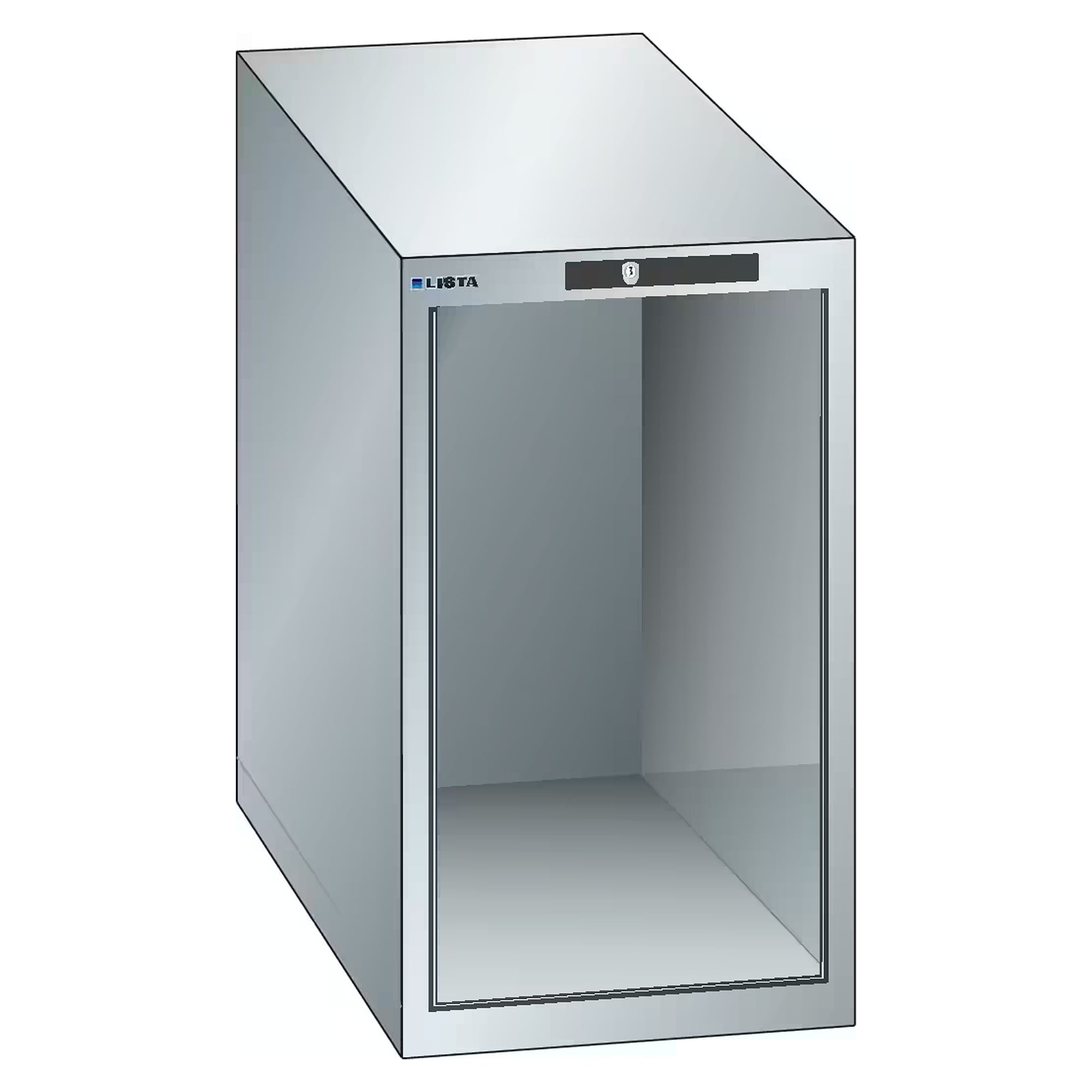 ESD-Schrankgehäuse 18x36E, 411x725x700 mm, lichte Höhe 600 mm, KEY Lock, ohne Schubladen - Lista 95.418, Lichtgrau RAL 7035