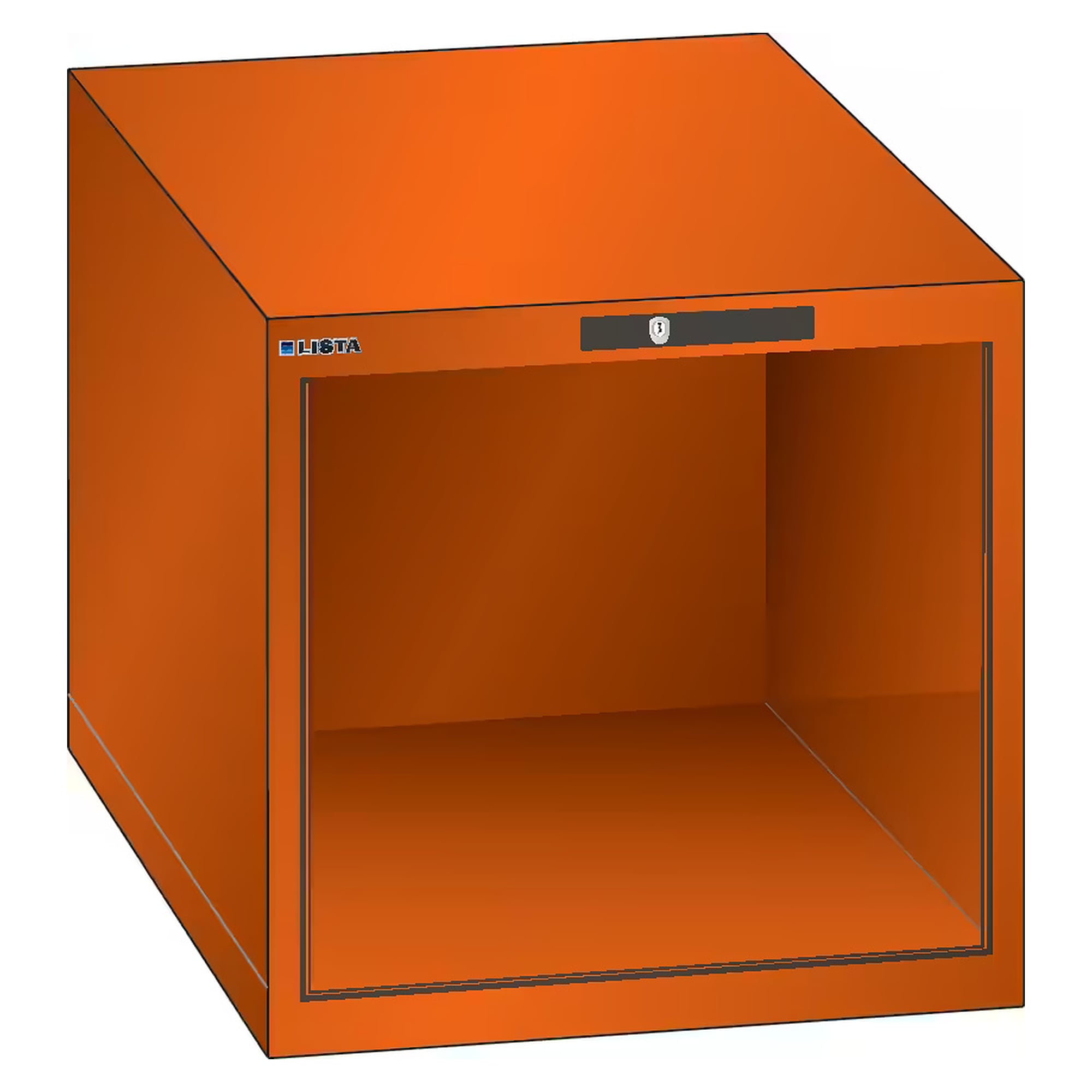 ESD cabinet housing 27x27E, 564x572x533 mm, clear height 450 mm, CODE Lock - Lista 93.250, Orange NCS S 1080-Y40R