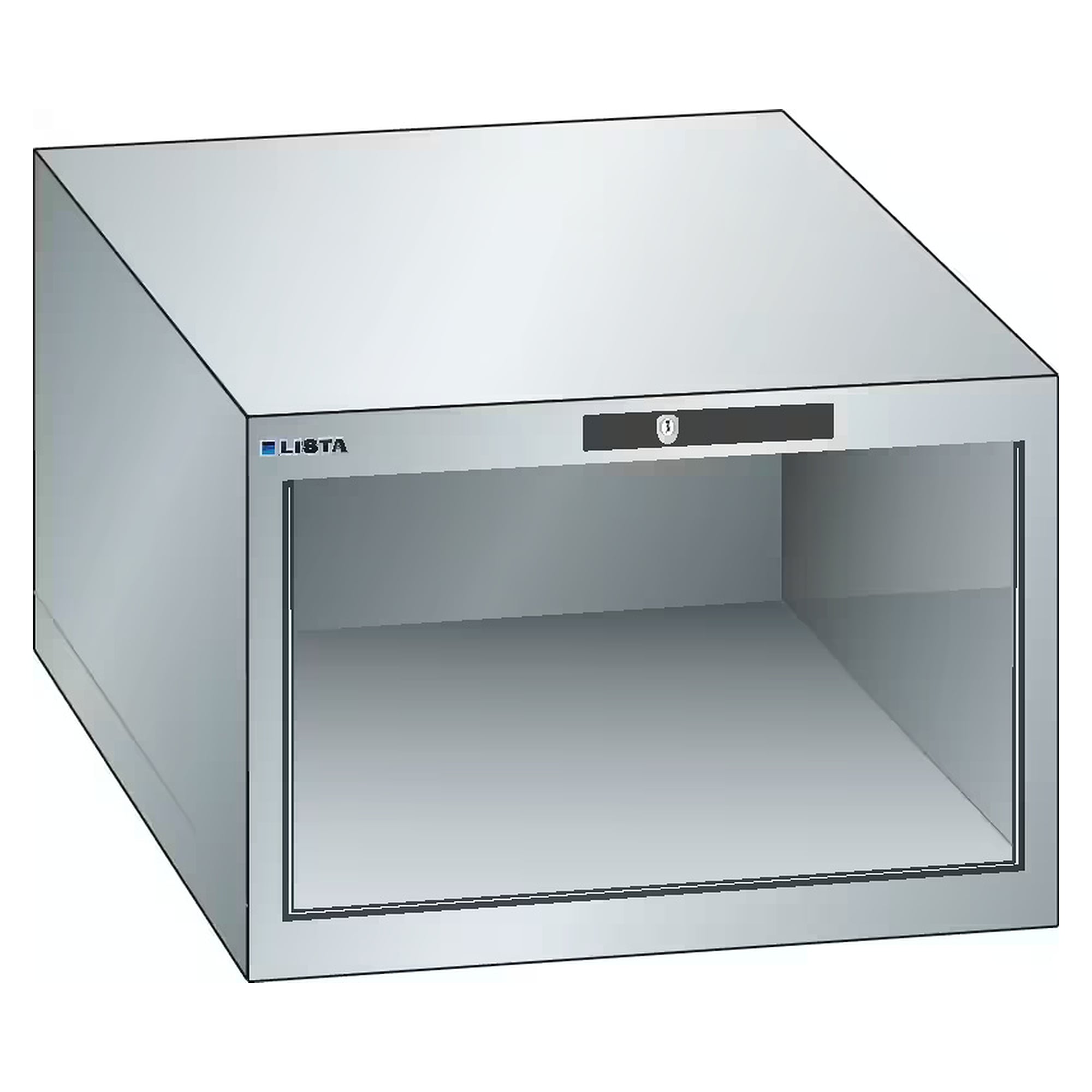 ESD-Schrankgehäuse 27x36E, 564x725x383 mm, lichte Höhe 300 mm, AUTO Lock, ohne Schubladen - Lista 93.022, Lichtgrau RAL 7035
