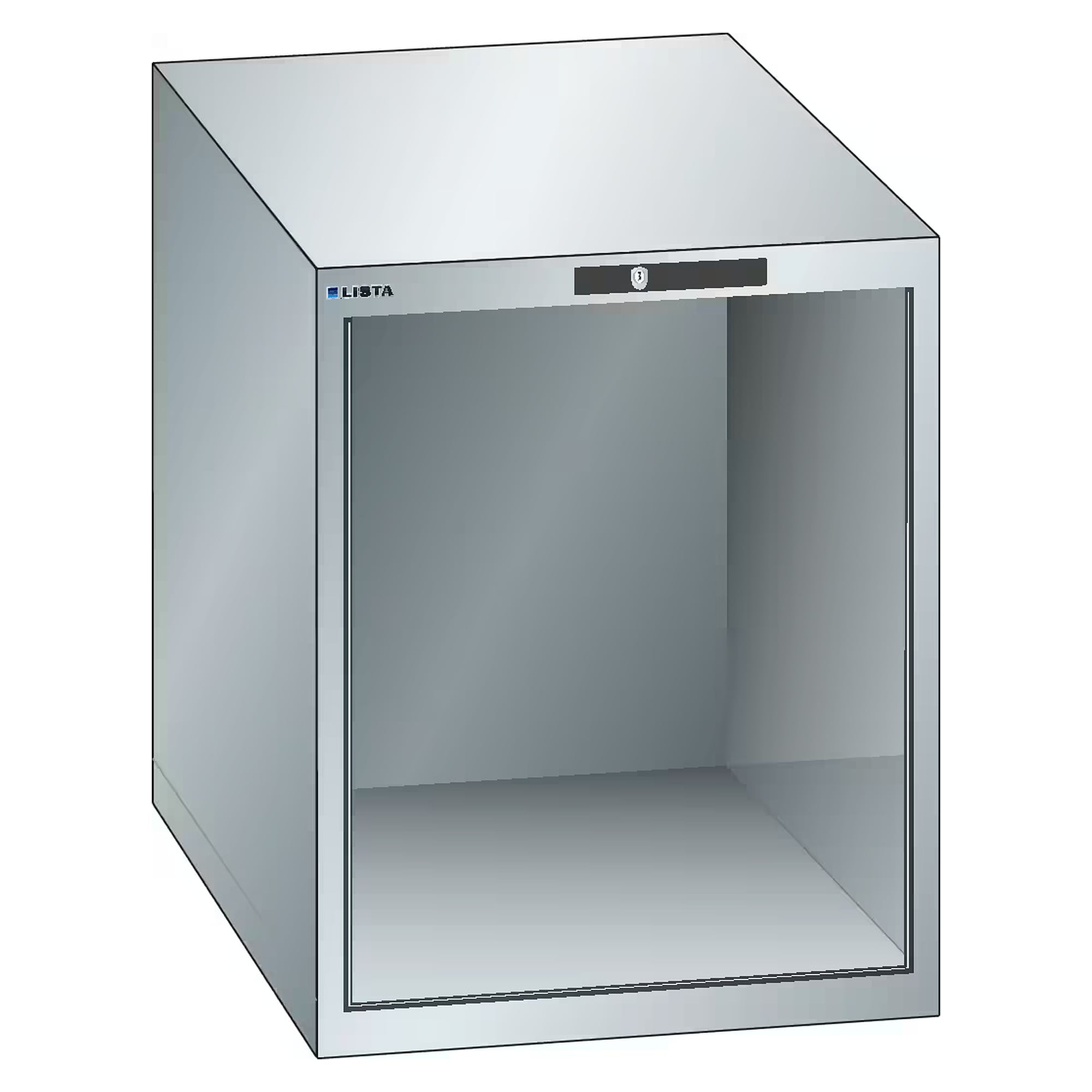 ESD-Schrankgehäuse 27x36E, 564x725x700 mm, lichte Höhe 600 mm, RFID Lock, ohne Schubladen - Lista 93.004, Lichtgrau RAL 7035