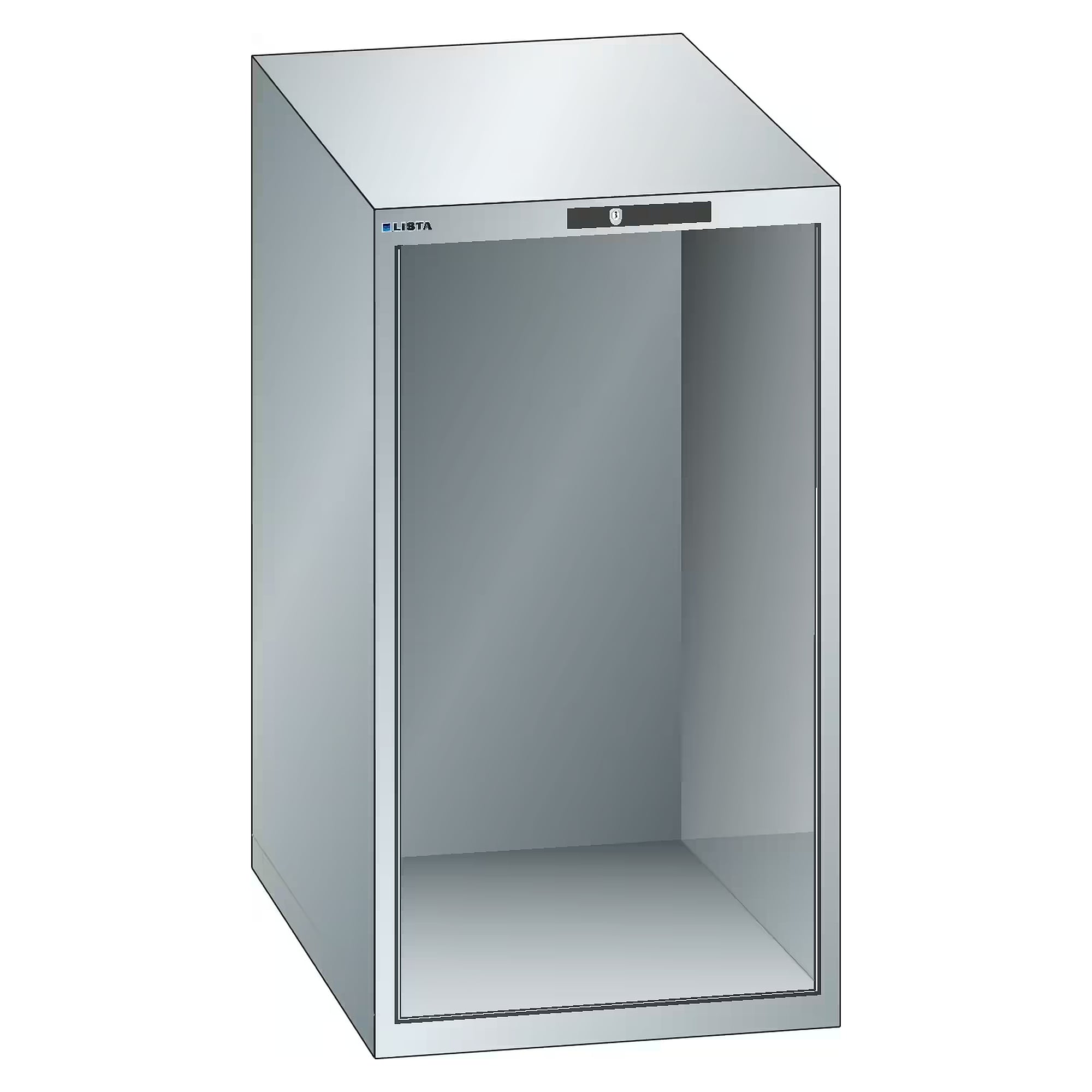 ESD-Schrankgehäuse 27x27E, 564x572x1000 mm, lichte Höhe 900 mm, AUTO Lock, ohne Schubladen - Lista 93.015, Lichtgrau RAL 7035