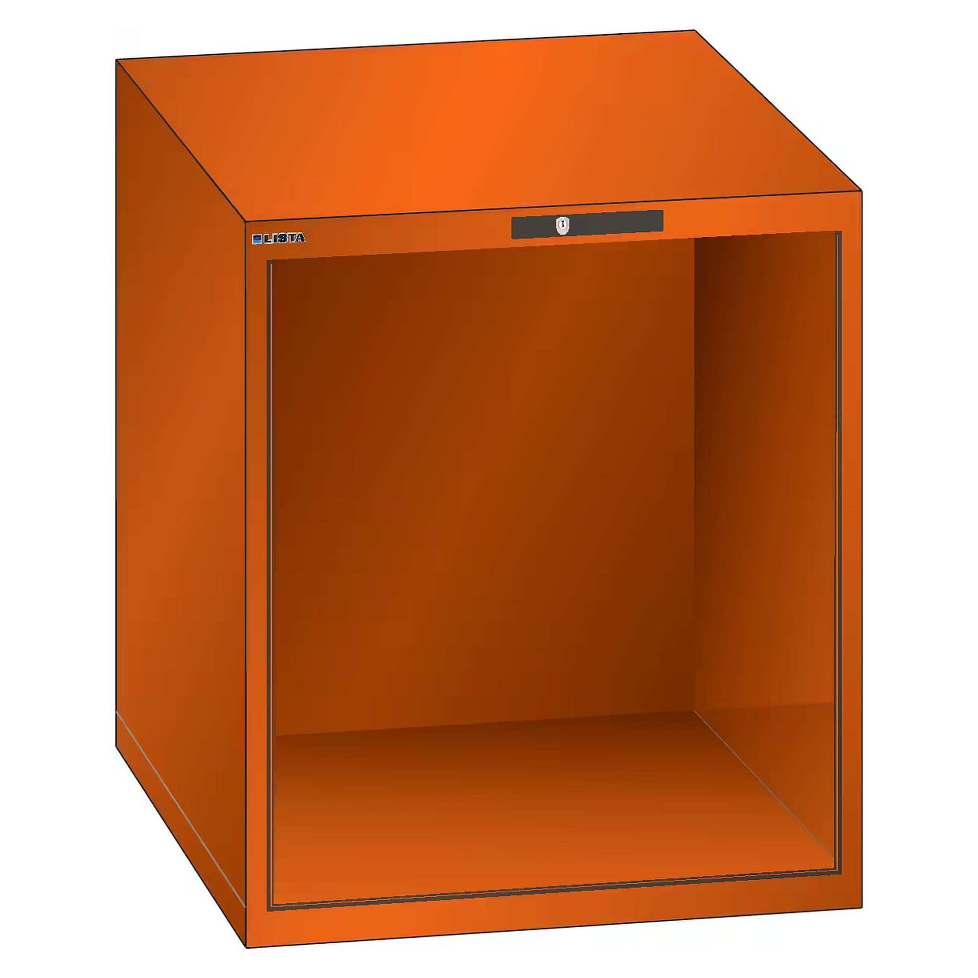 ESD-Schrankgehäuse 36x36E, 717x725x800 mm, lichte Höhe 700 mm, KEY Lock ohne Zylinder - Lista 93.311, Orange NCS S 1080-Y40R