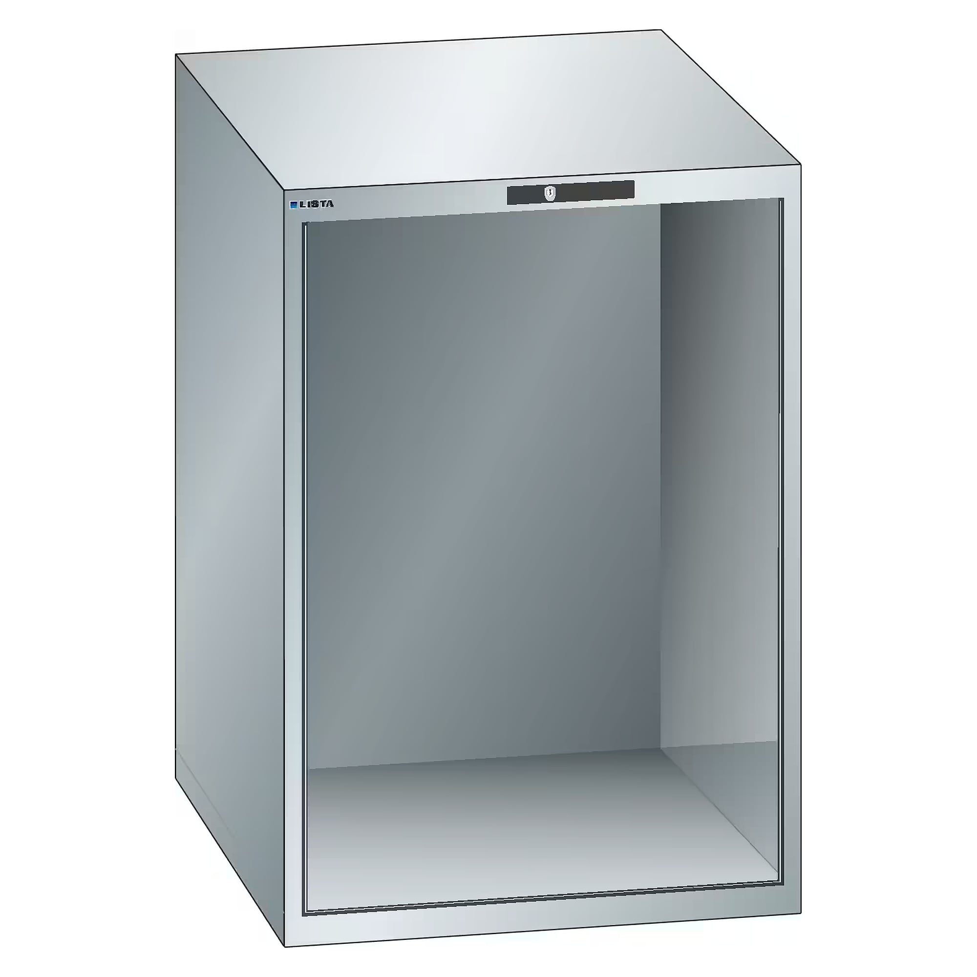 ESD-Schrankgehäuse 36x36E, 717x725x1000 mm, lichte Höhe 900 mm, AUTO Lock, ohne Schubladen - Lista 93.032, Lichtgrau RAL 7035