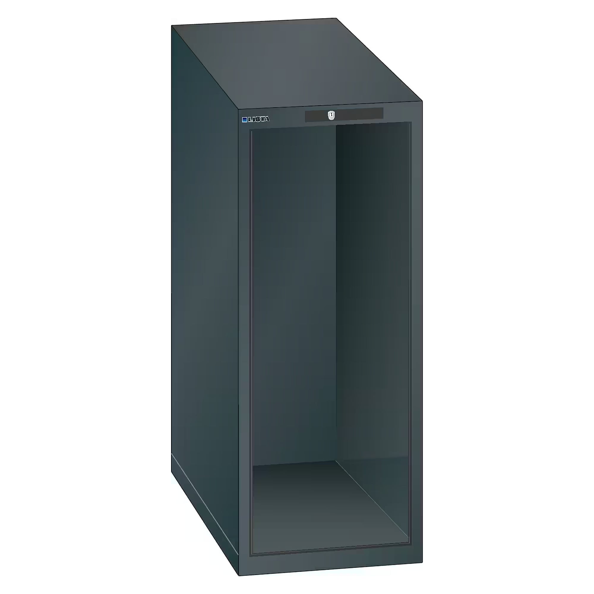 ESD-Schrankgehäuse 18x36E, 411x725x1000 mm, lichte Höhe 900 mm, KEY Lock ohne Zylinder - Lista 93.173, Anthrazitgrau RAL 7016