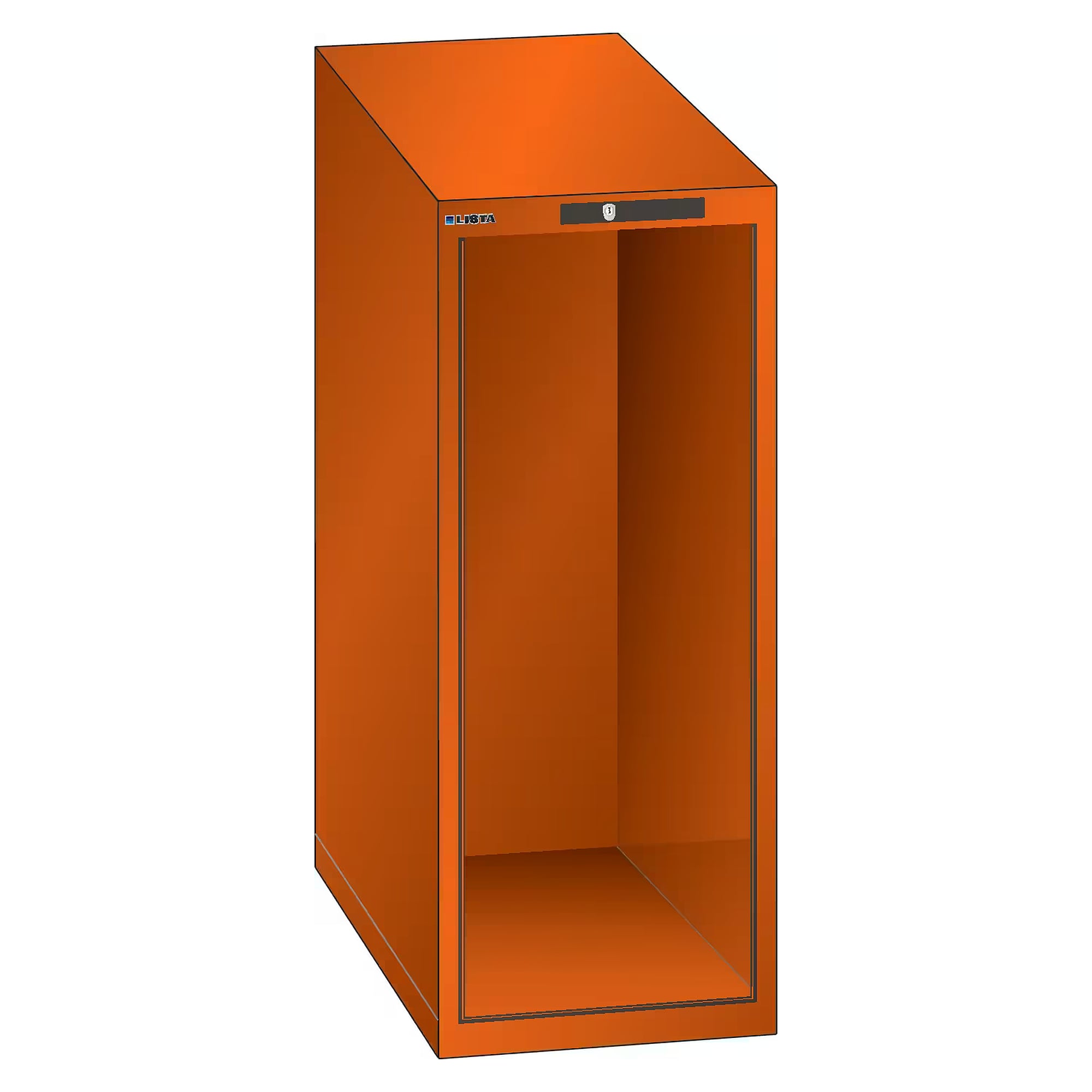 ESD-Schrankgehäuse 18x36E, 411x725x1000 mm, lichte Höhe 900 mm, KEY Lock ohne Zylinder - Lista 93.173, Orange NCS S 1080-Y40R