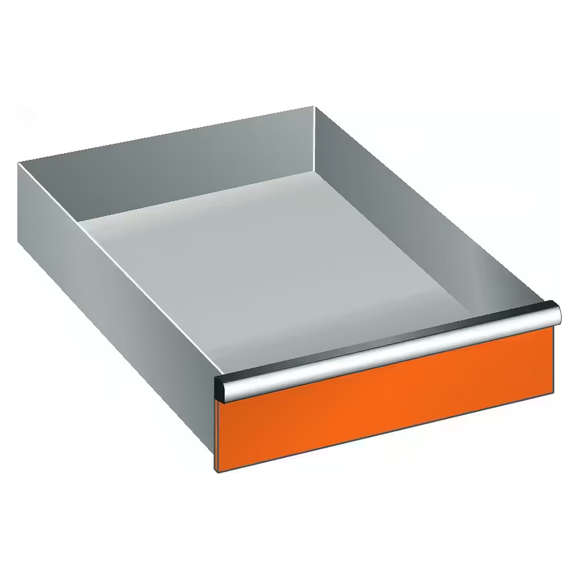 ESD-Schublade 27x27E, 459x459 mm, Fronthöhe 125 mm, 75 kg, Einzelsicherung rechts - Lista 95.530, Orange NCS S 1080-Y40R