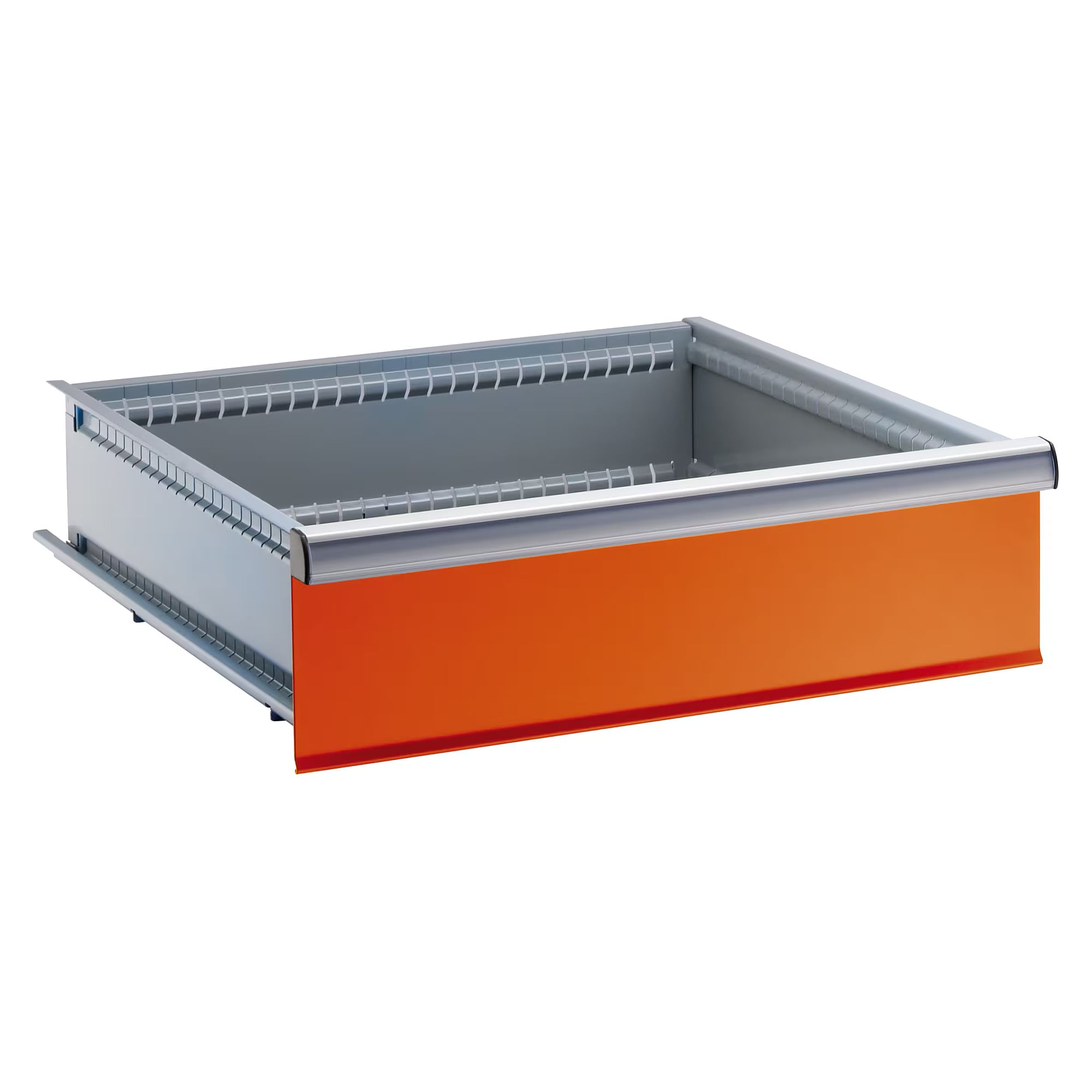 Tiroir ESD 36x27E, utile 612x459 mm, hauteur de façade 300 mm, 200 kg, sécurité individuelle à droite - Lista 95.630, Orange NCS S 1080-Y40R