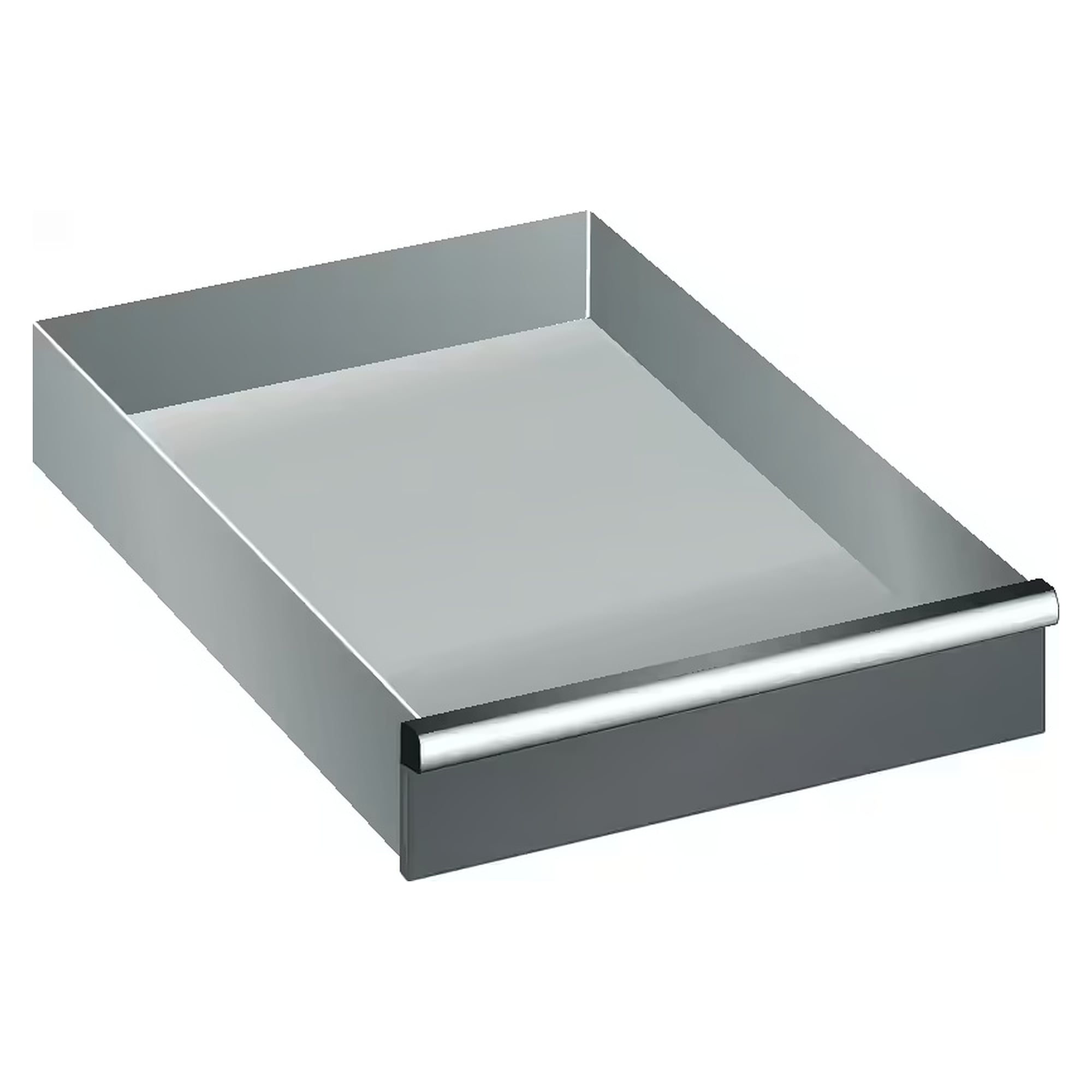 Tiroir ESD 27x27E, 459x459 mm, hauteur de façade 100 mm, 200 kg, sécurité individuelle à droite - Lista 95.528, Gris anthracite RAL 7016