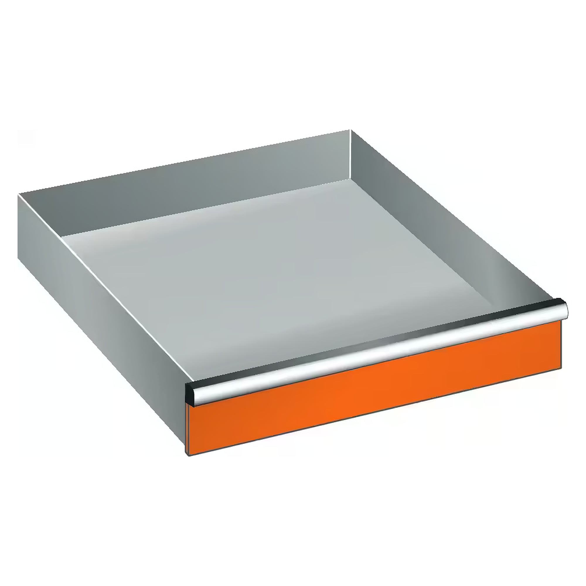 Tiroir ESD 36x36E, surface utile 612x612 mm, hauteur de façade 100 mm, 75 kg, standard avec blocage individuel des tiroirs - Lista 95.725, Orange NCS S 1080-Y40R