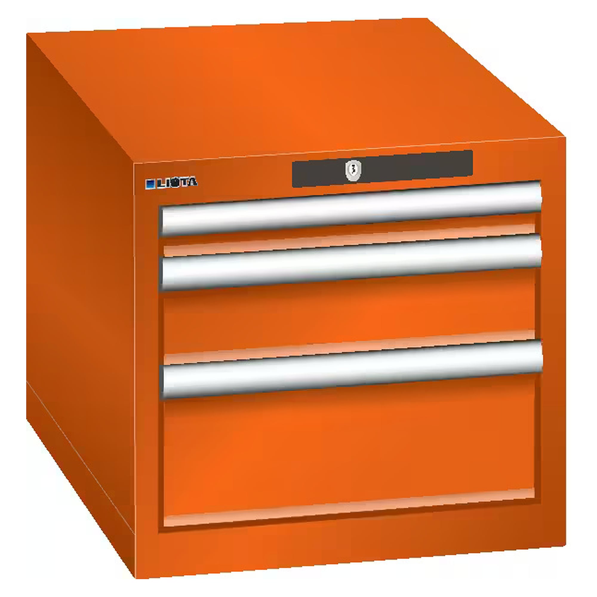 ESD drawer cabinet 18x27E, 411x572x383 mm, 3 drawers 1x50/1x100/1x150, 75 kg, AUTO Lock - Lista 93.087, Orange NCS S 1080-Y40R