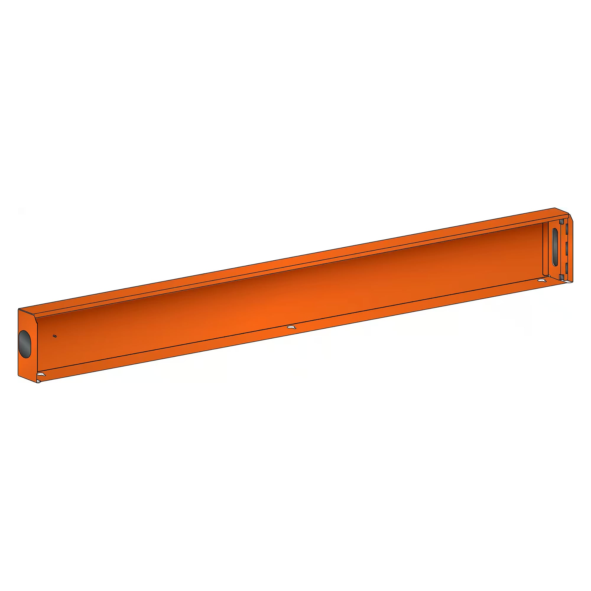 ESD-Grundrahmen für Werkbankplatten, Modulbreite 2000 mm, 1998x75x161 mm, mit Abdeckklappe - Lista 92.438, Orange NCS S 1080-Y40R
