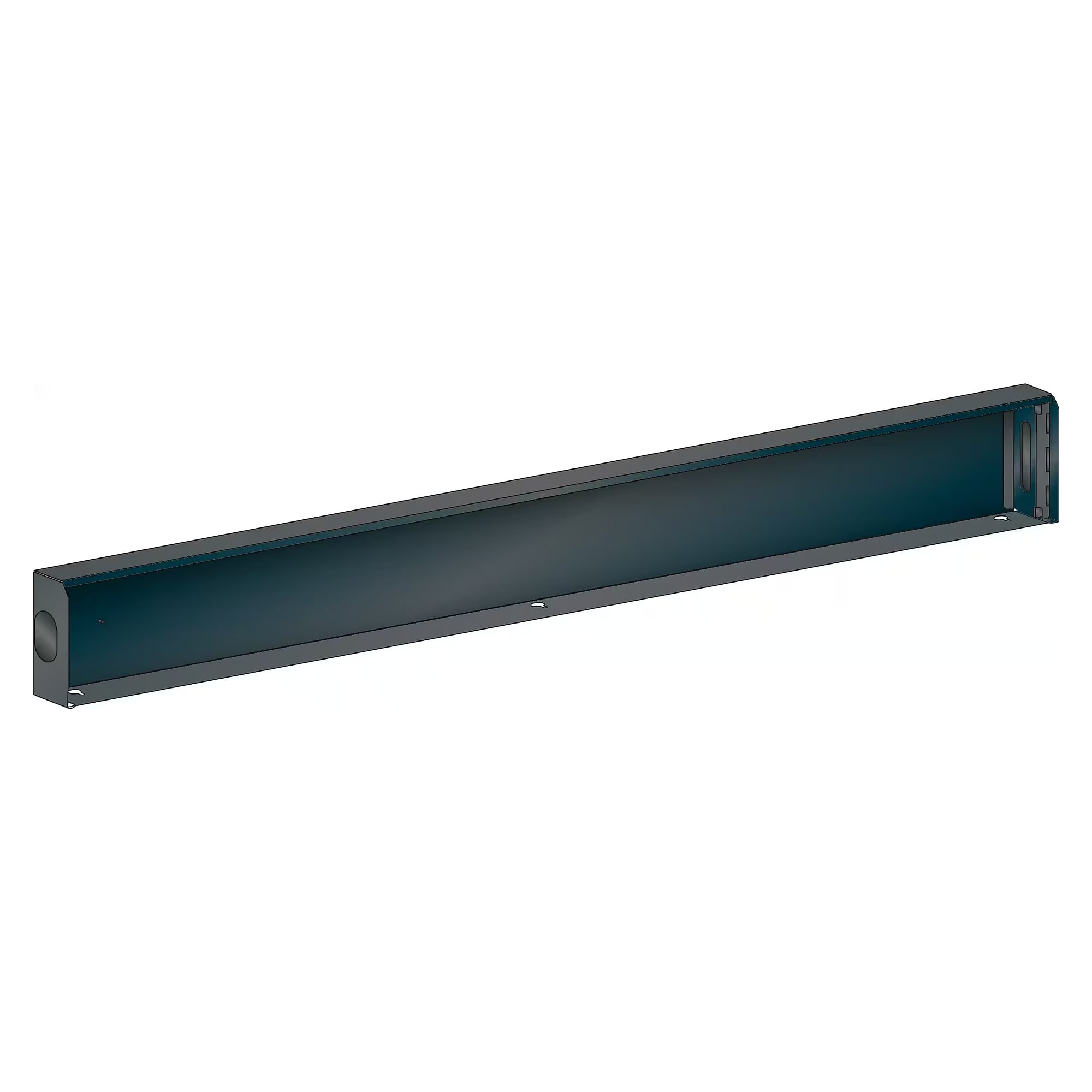 ESD-Grundrahmen für Werkbankplatten, Modulbreite 2000 mm, 1998x75x161 mm, mit Abdeckklappe - Lista 92.438, Anthrazitgrau RAL 7016