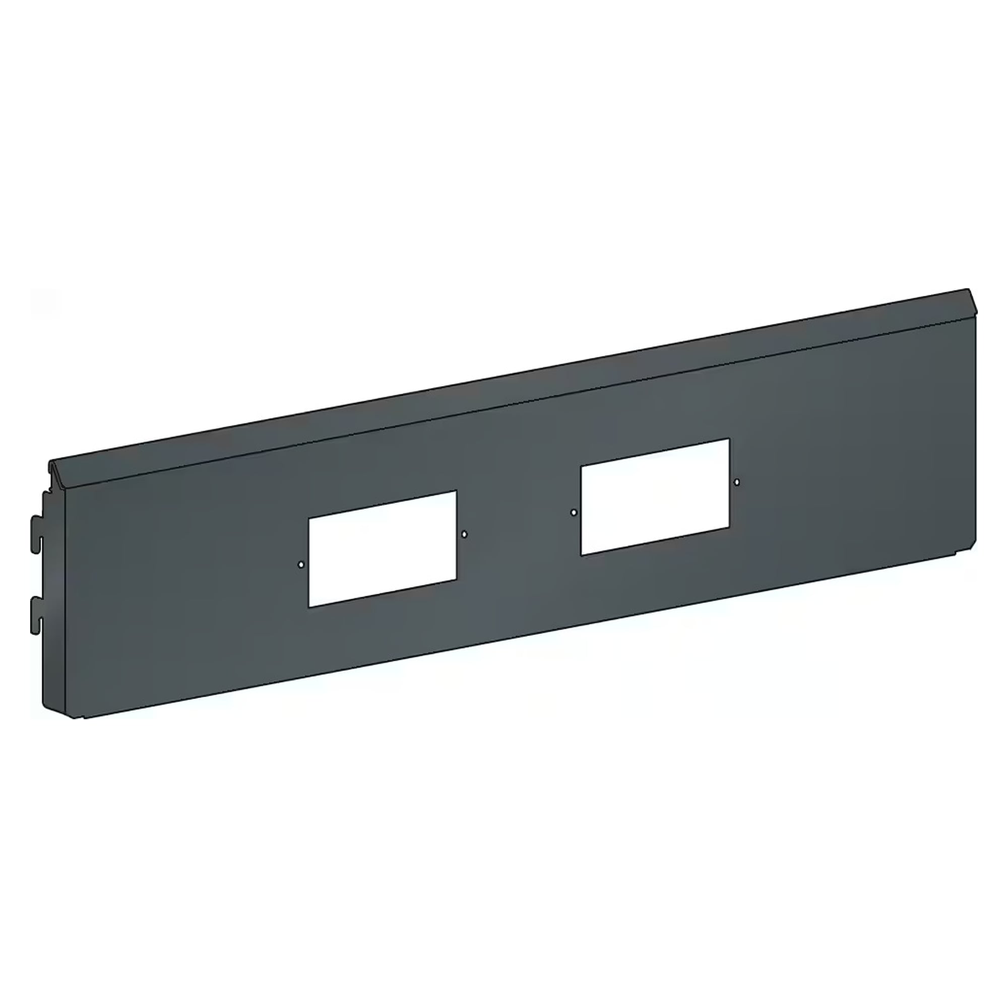 ESD energy back panel for energy channel, module width 665 mm, 655x28x157 mm, for 2 modules - Lista 92.439, Anthracite grey RAL 7016