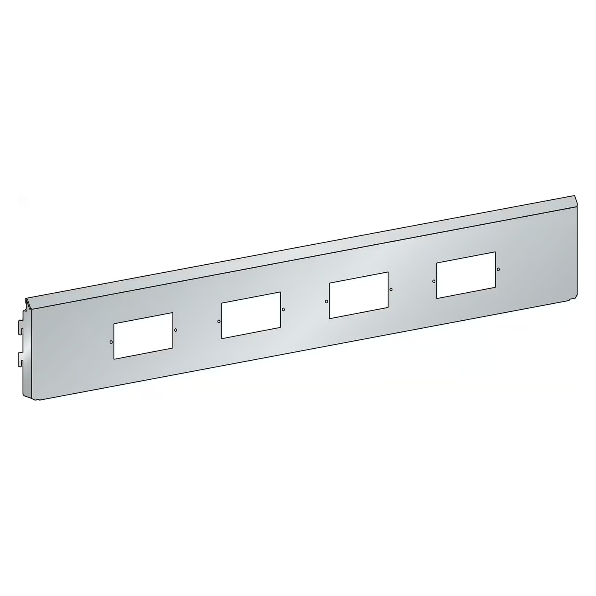 Panneau arrière d'énergie ESD pour canal d'énergie, largeur de module 1000 mm, 990x28x157 mm, pour 4 modules - Lista 92.441