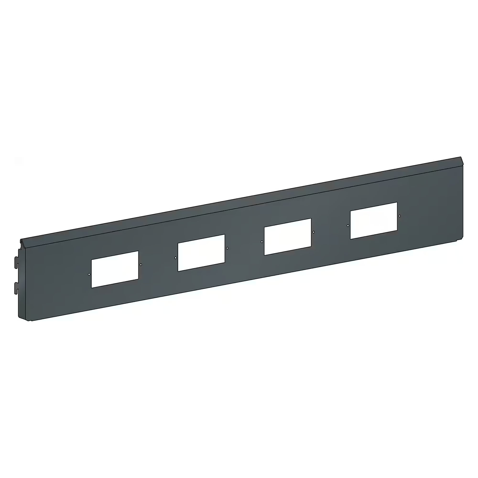 ESD-Energierückwand für Energiekanal, Modulbreite 1000 mm, 990x28x157 mm, für 4 Module - Lista 92.441, Anthrazitgrau RAL 7016