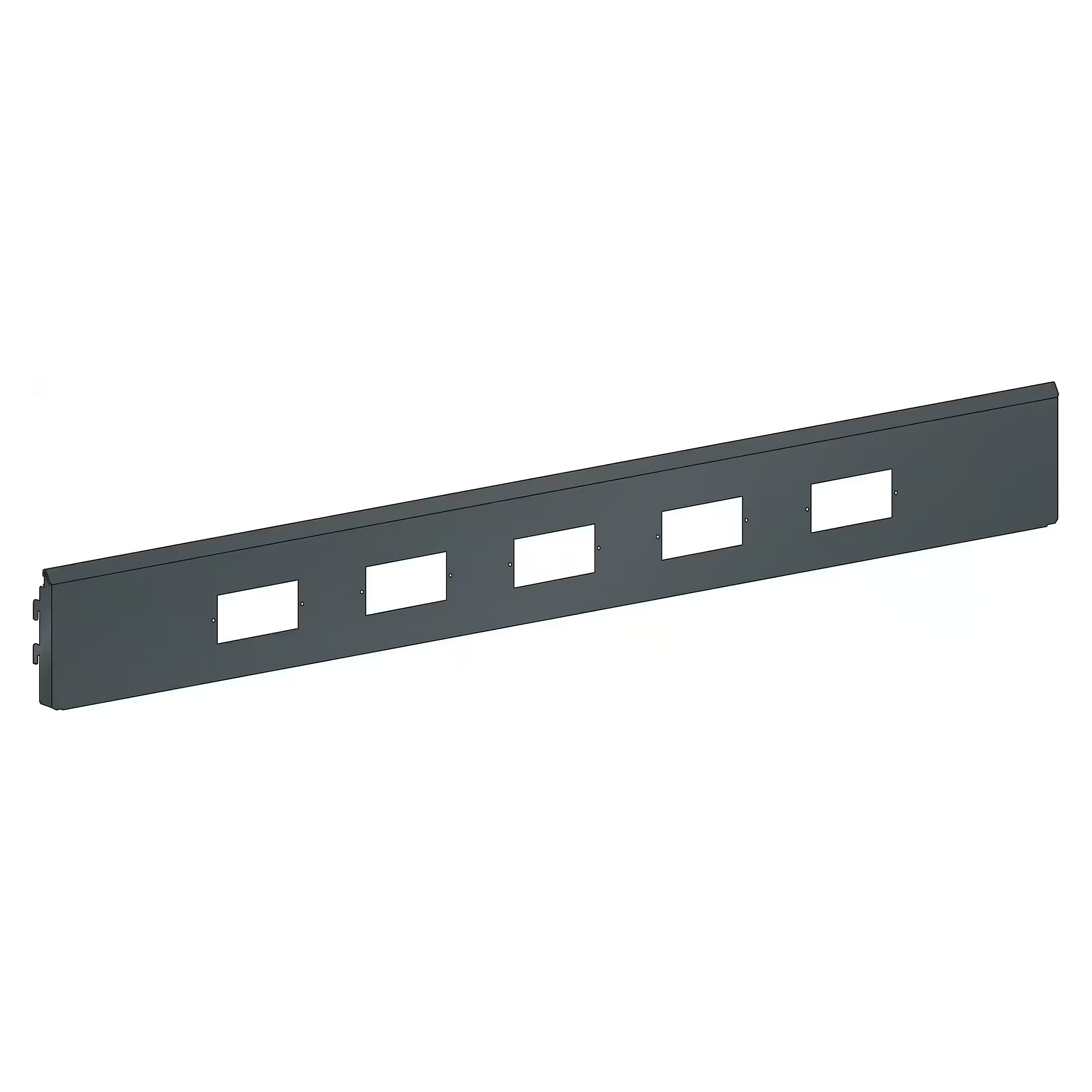 ESD energy back panel for energy channel, module width 1330 mm, 1320x28x157 mm, for 5 modules - Lista 92.442, Anthracite grey RAL 7016