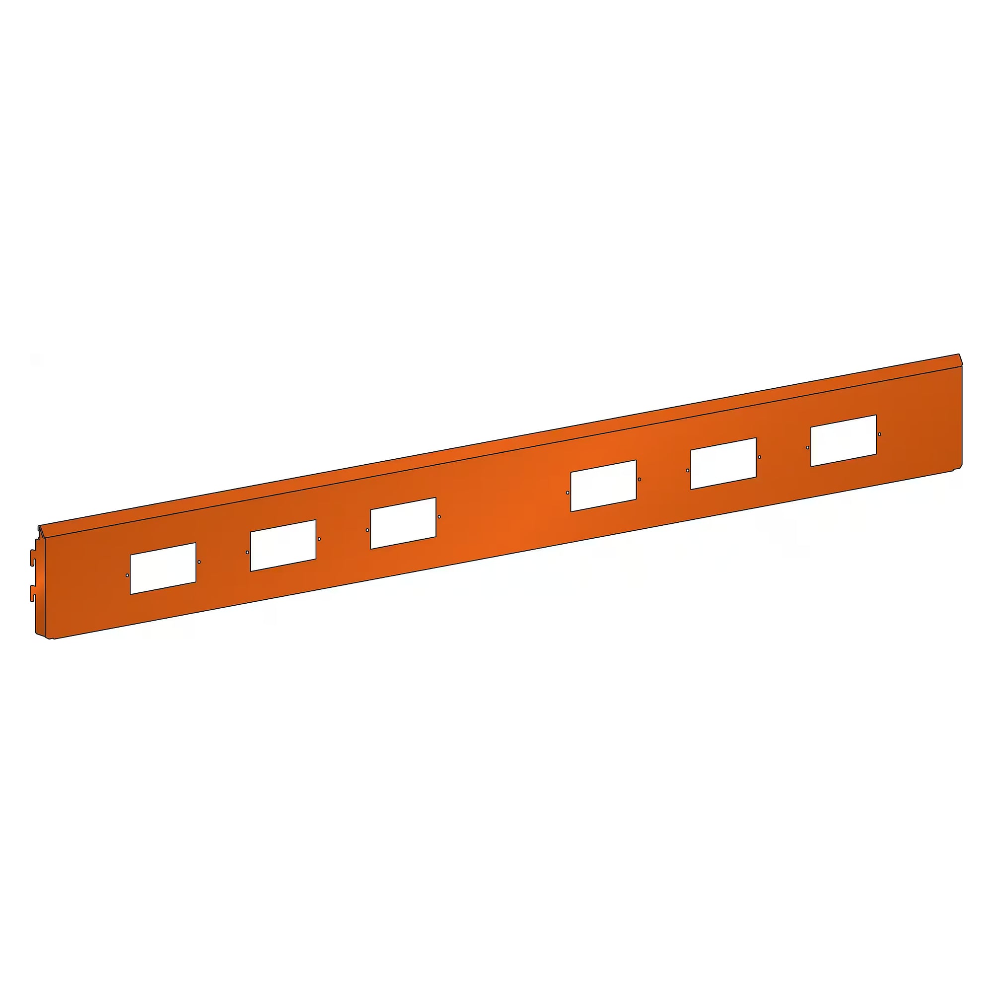 ESD energy back panel for energy channel, module width 1500 mm, 1490x28x157 mm, for 6 modules - Lista 92.443, Orange NCS S 1080-Y40R