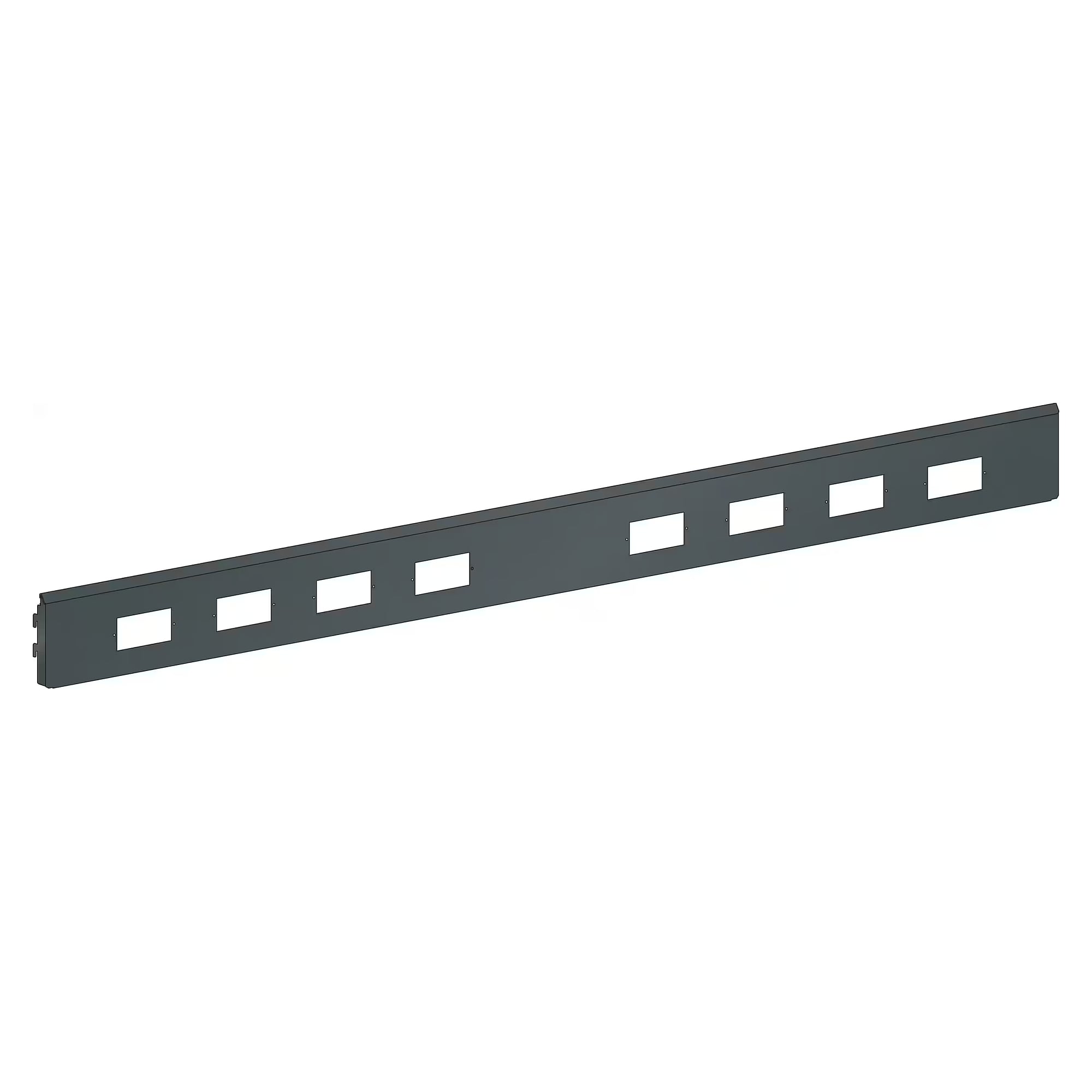 ESD energy back panel for energy channel, module width 2000 mm, 1990x28x157 mm - Lista 92.444, Anthracite grey RAL 7016