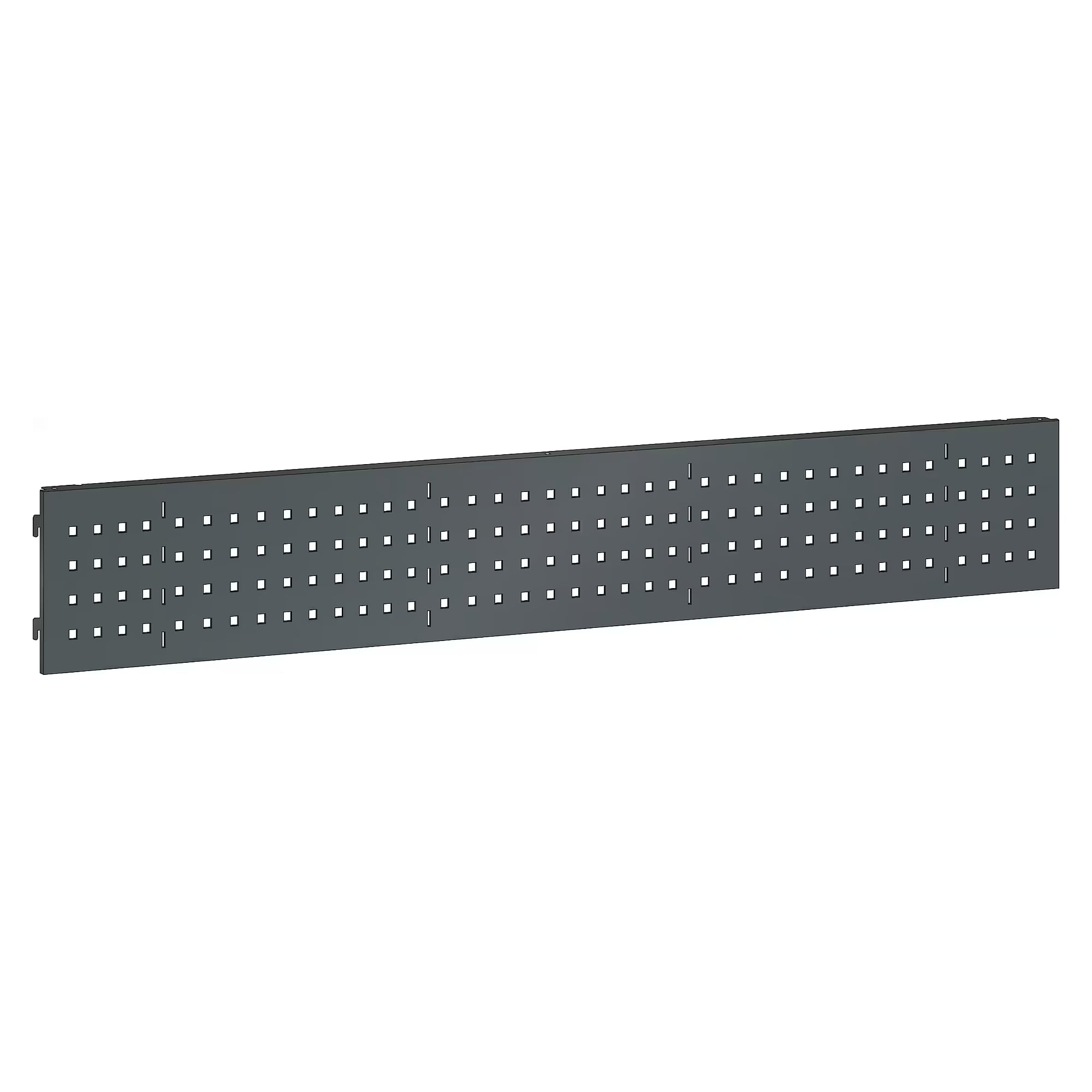 ESD rear panel, perforated, for Lista support columns, WxH 665x200 mm, usable width 655 mm, sheet steel - Lista 92.400, Anthracite grey RAL 7016