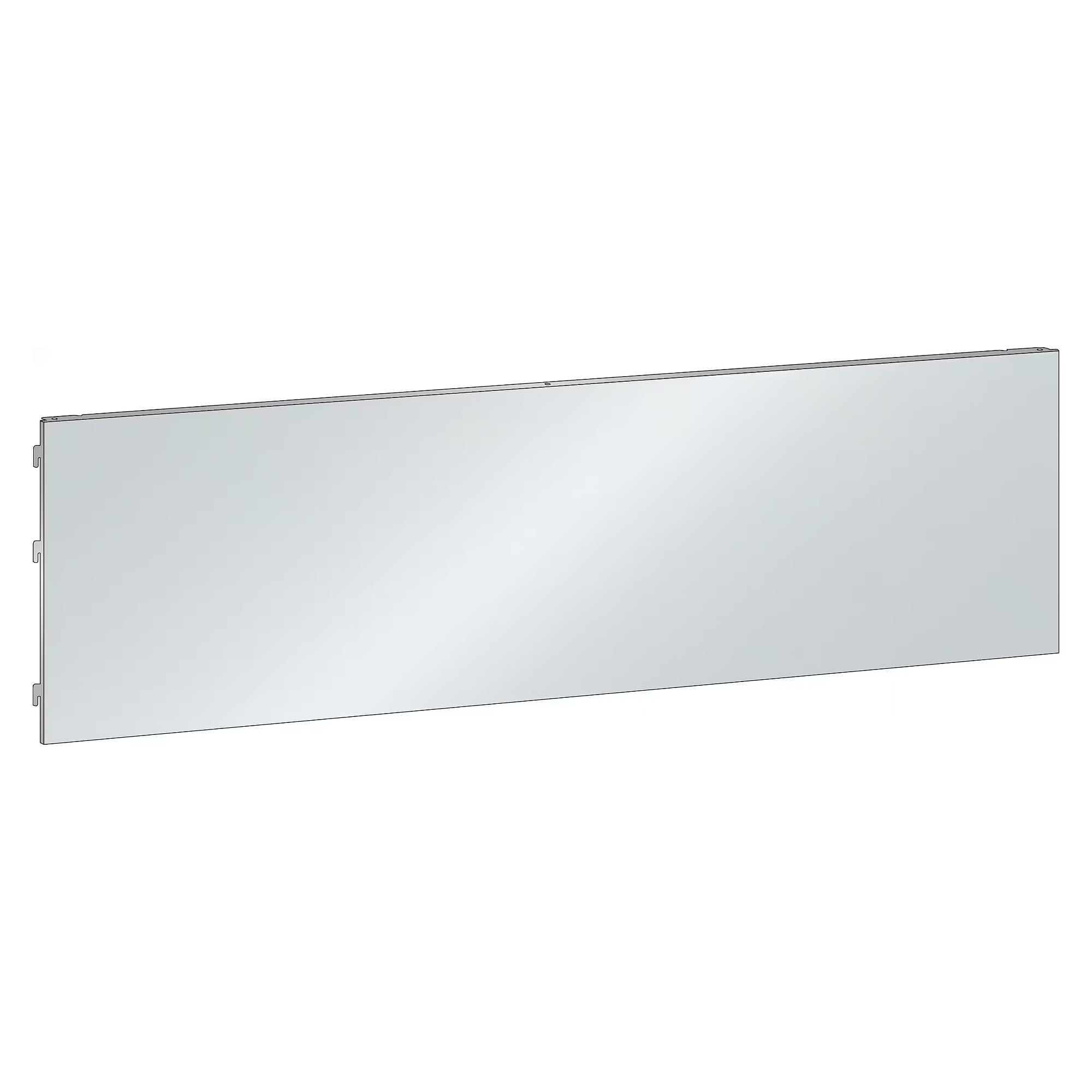 ESD-Rückwand glatt für Lista Tragsäulen, BxH 750x350 mm, Nutzbreite 740 mm, Stahlblech - Lista 92.419, Lichtgrau RAL 7035
