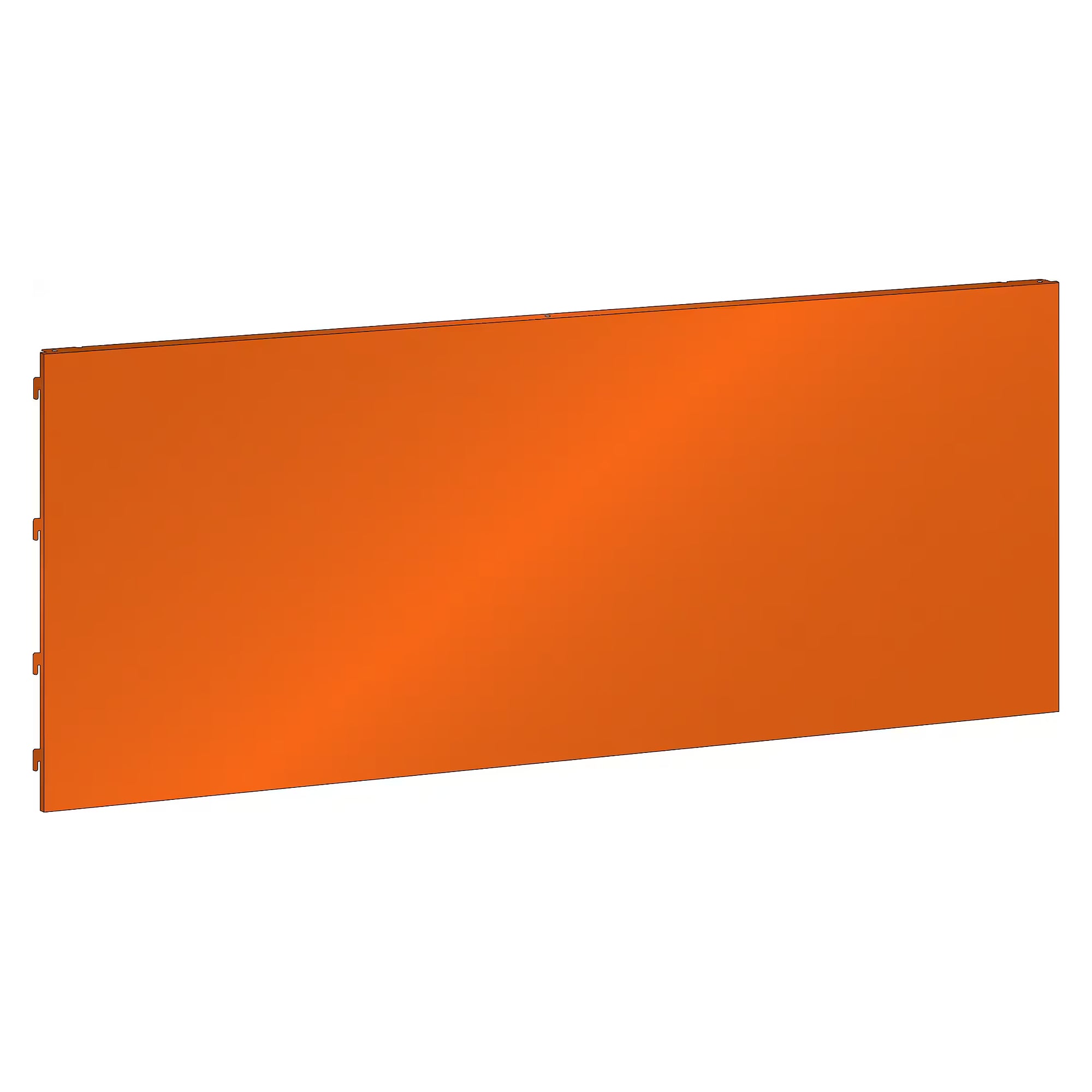 ESD rear panel, plain, for Lista support columns, WxH 750x500 mm, usable width 740 mm, sheet steel - Lista 92.425, Orange NCS S 1080-Y40R