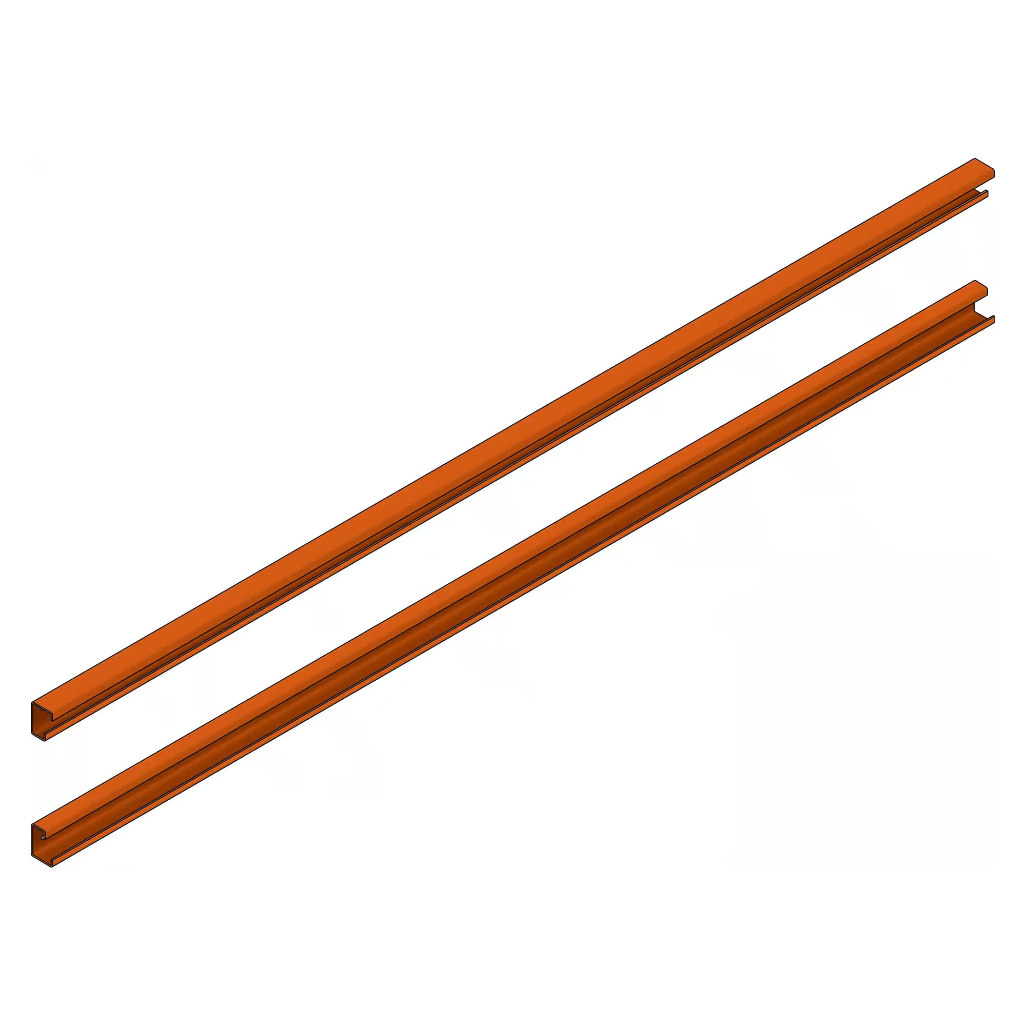 ESD guide rail pair 2000 mm width for mounting on workbench substructure and drawer cabinet - Lista 93.937, Orange NCS S 1080-Y40R
