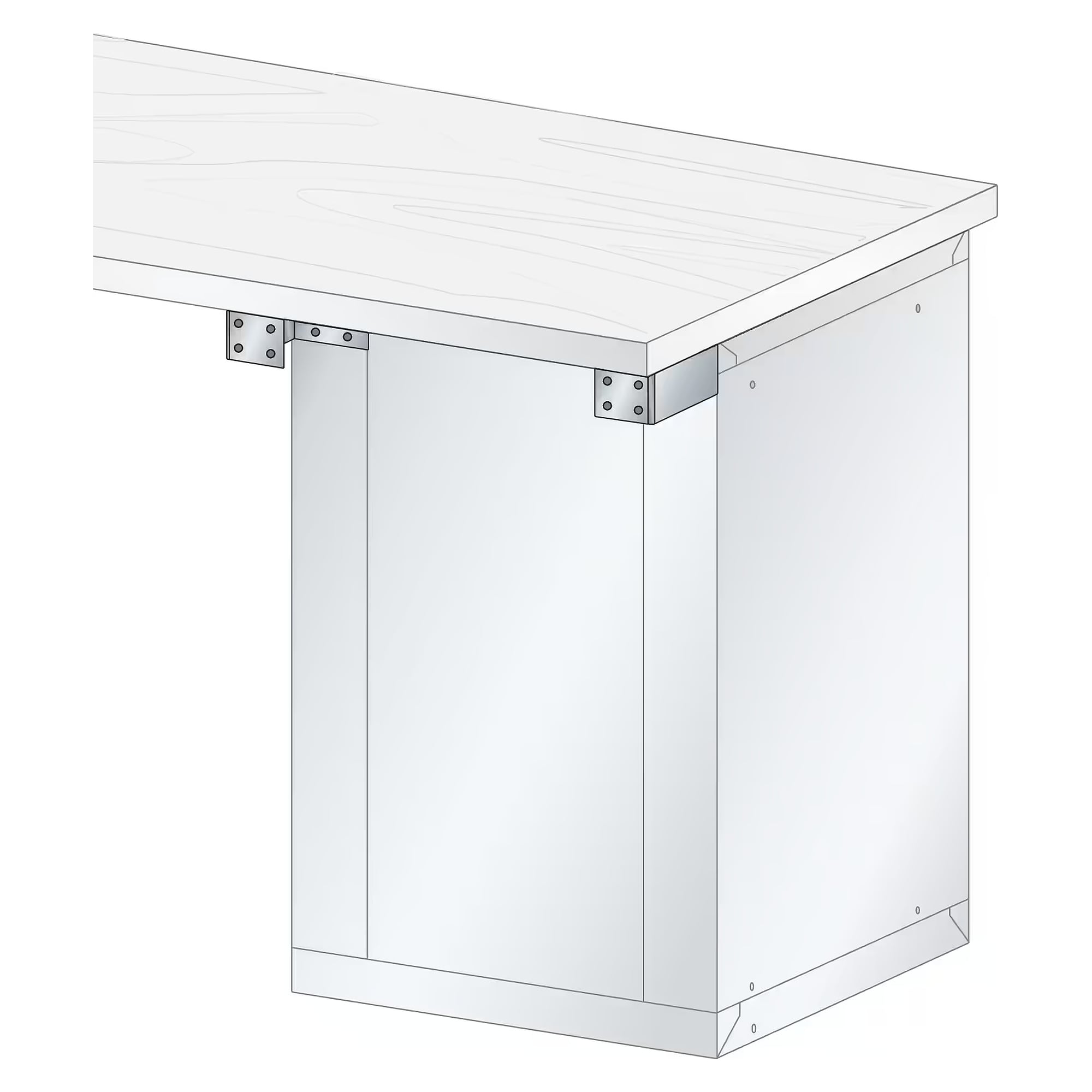 ESD-TWIN-Link-Adapter A, 100x52,5x280 mm (BxTxH), für Schubladenschrank 27E - Lista 93.942, Lichtgrau RAL 7035
